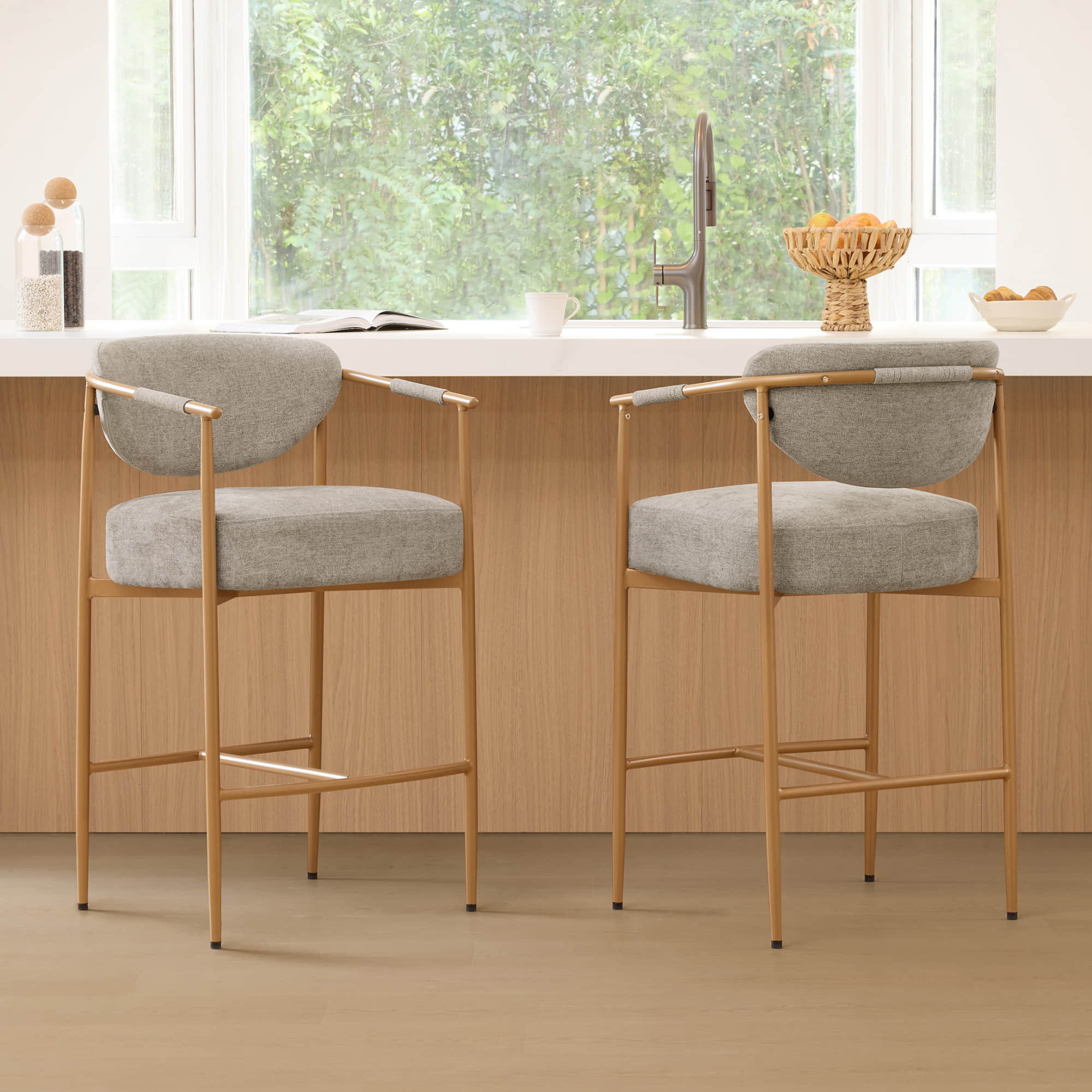 Jade Faux Leather Rope Counter Stool