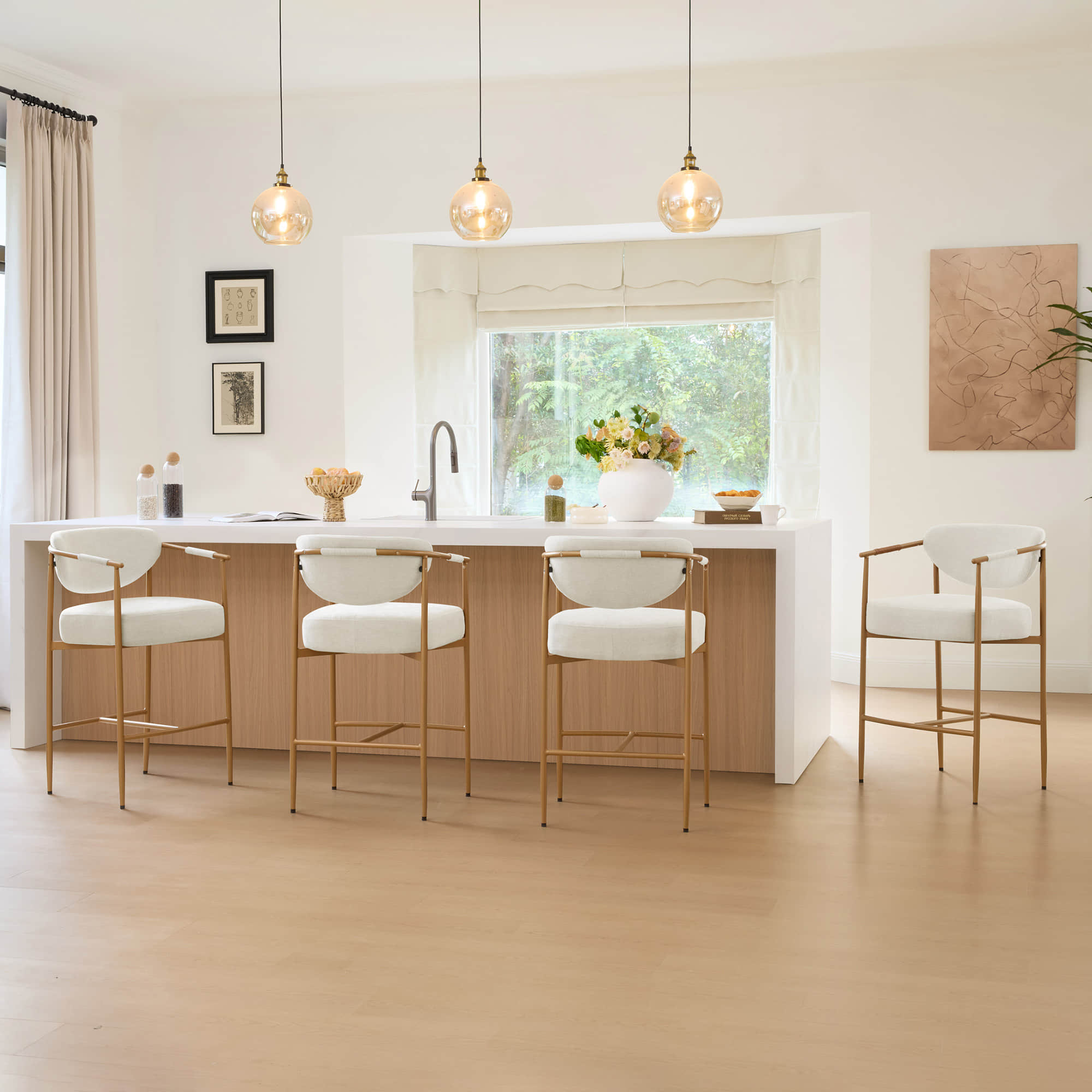 Jade Faux Leather Rope Counter Stool