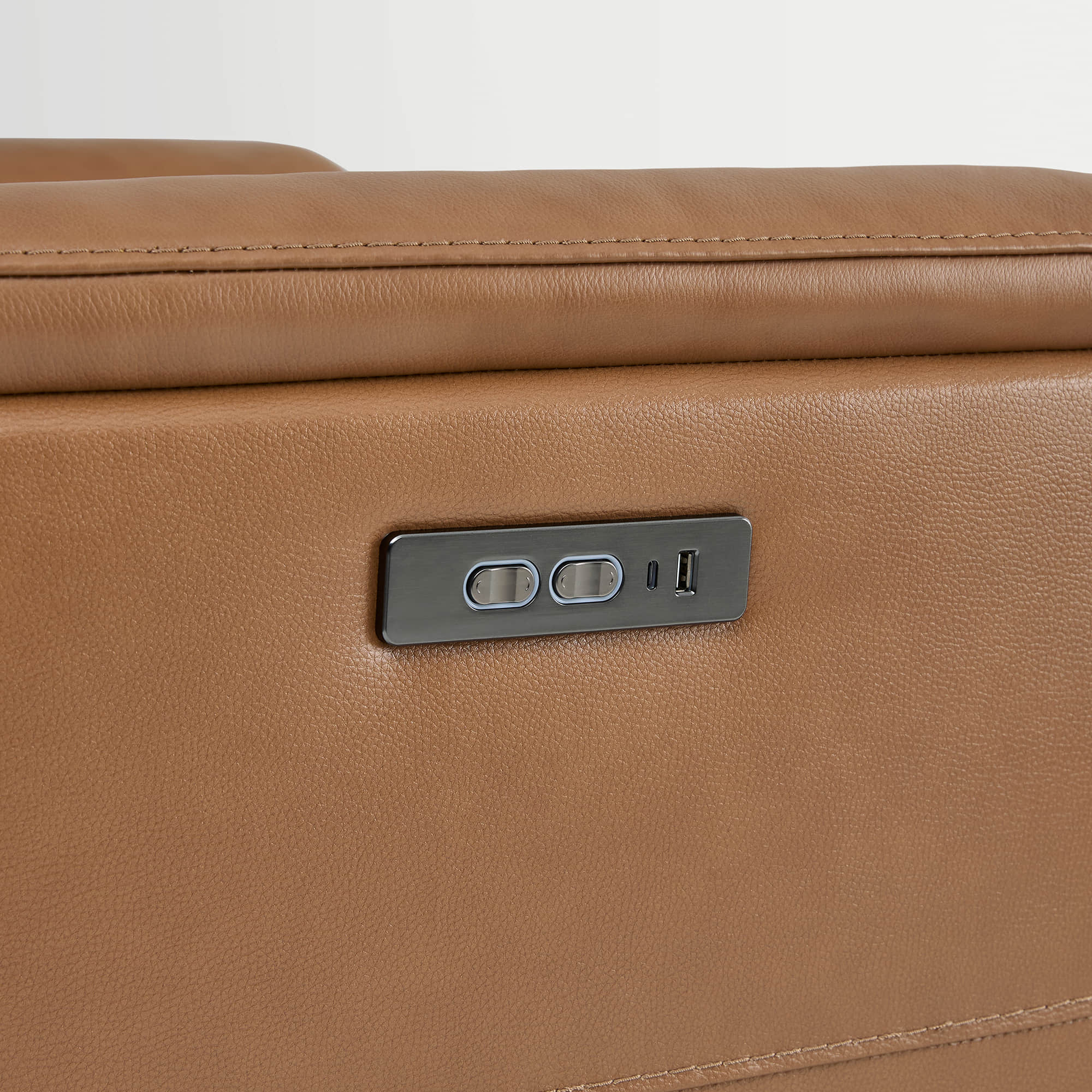 Jaxon Genuine Leather Swivel Glider Power Recliner with Power Headrest