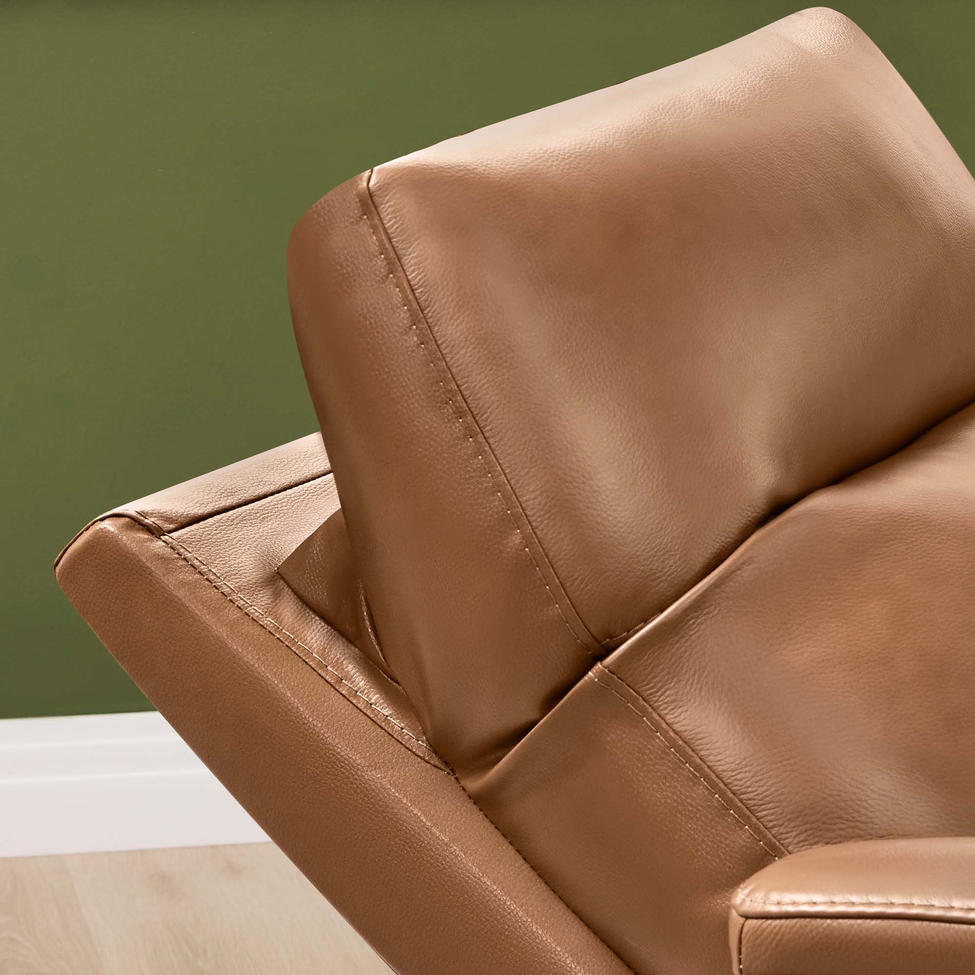 Jaxon Genuine Leather Swivel Glider Power Recliner with Power Headrest