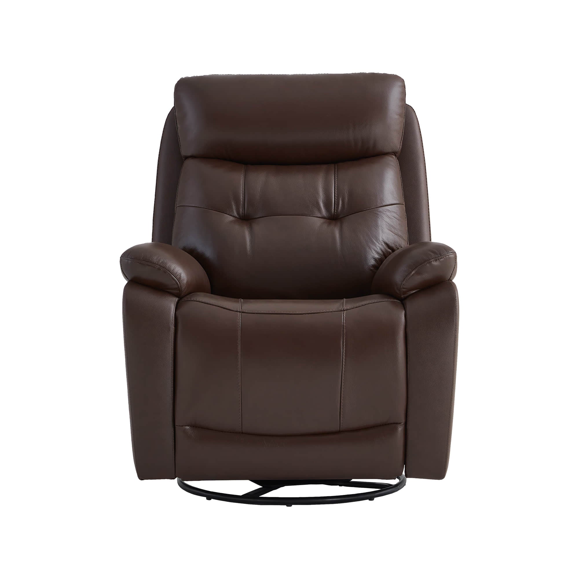 Keith Leather Swivel Glider Recliner with Power Headrest