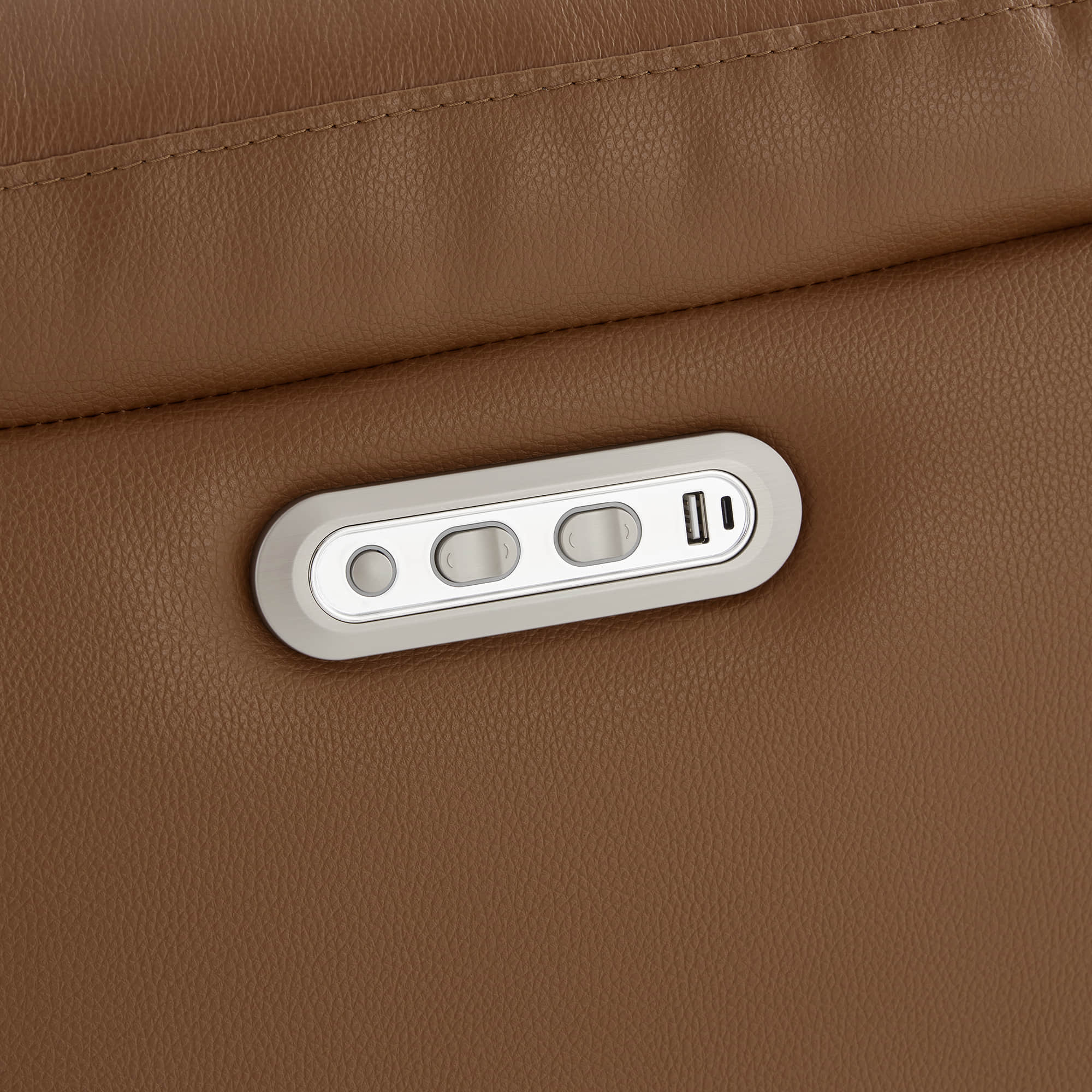 Keith Leather Swivel Glider Recliner with Power Headrest