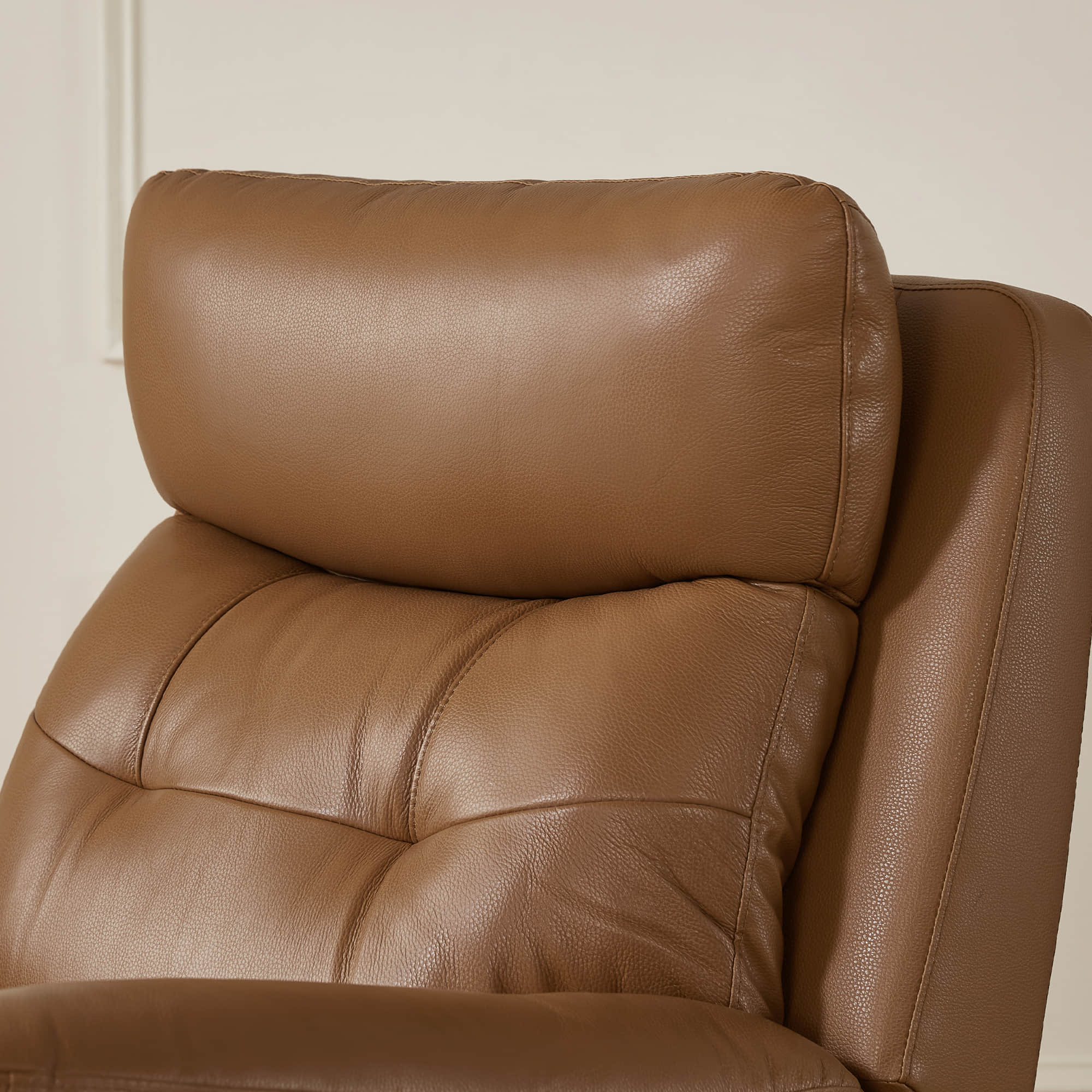 Keith Leather Swivel Glider Recliner with Power Headrest