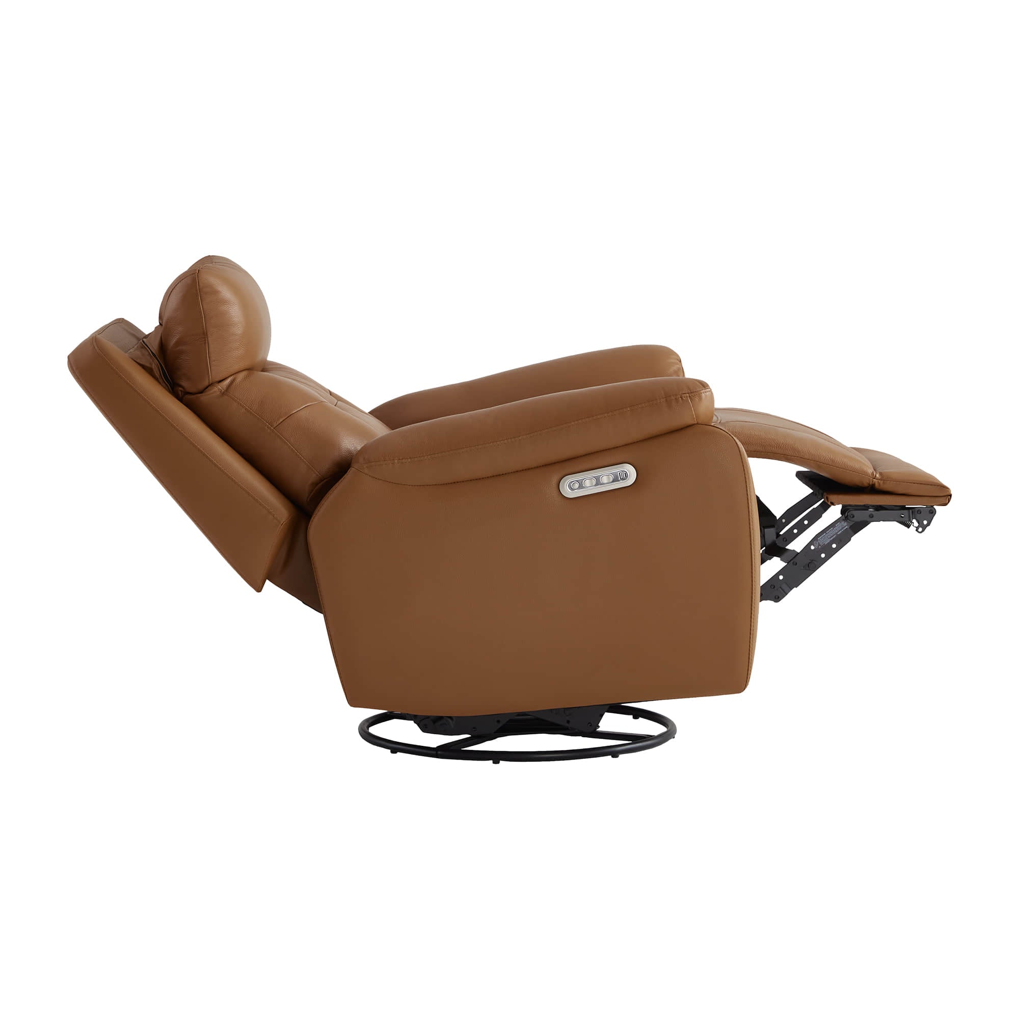 Keith Leather Swivel Glider Recliner with Power Headrest