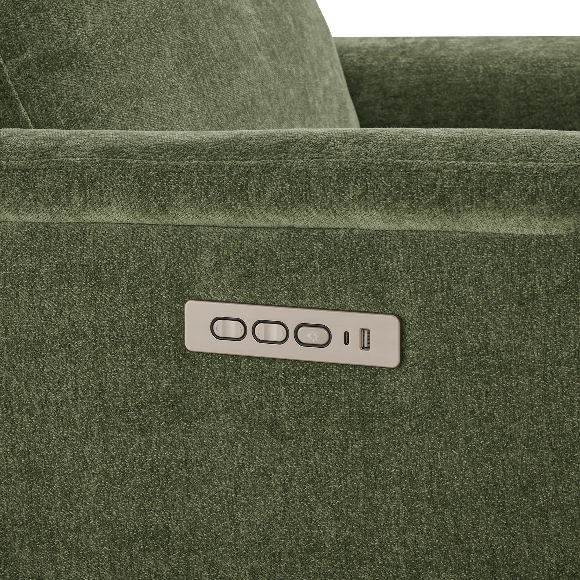 Lulla Power Swivel Nursery Glider Recliner with Power Headrest and Nightlight