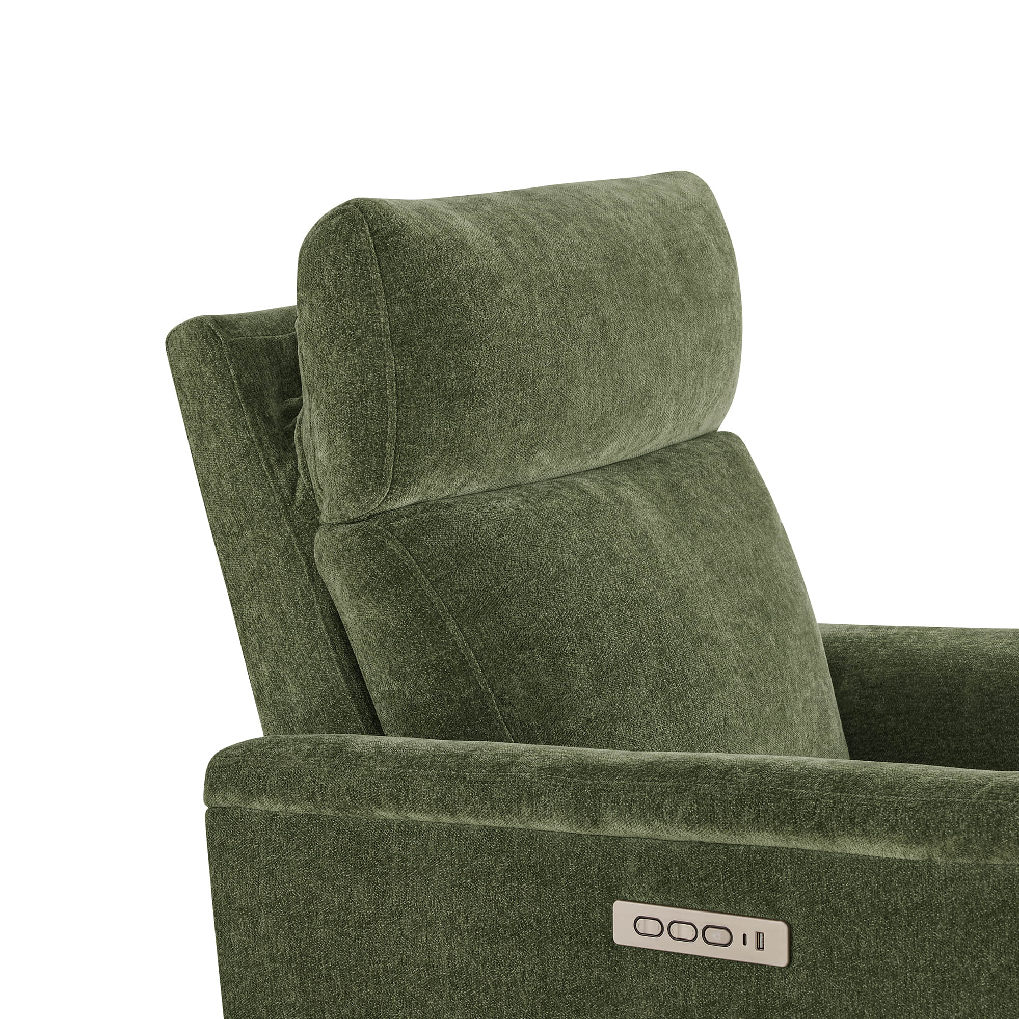 Lulla Power Swivel Nursery Glider Recliner with Power Headrest and Nightlight