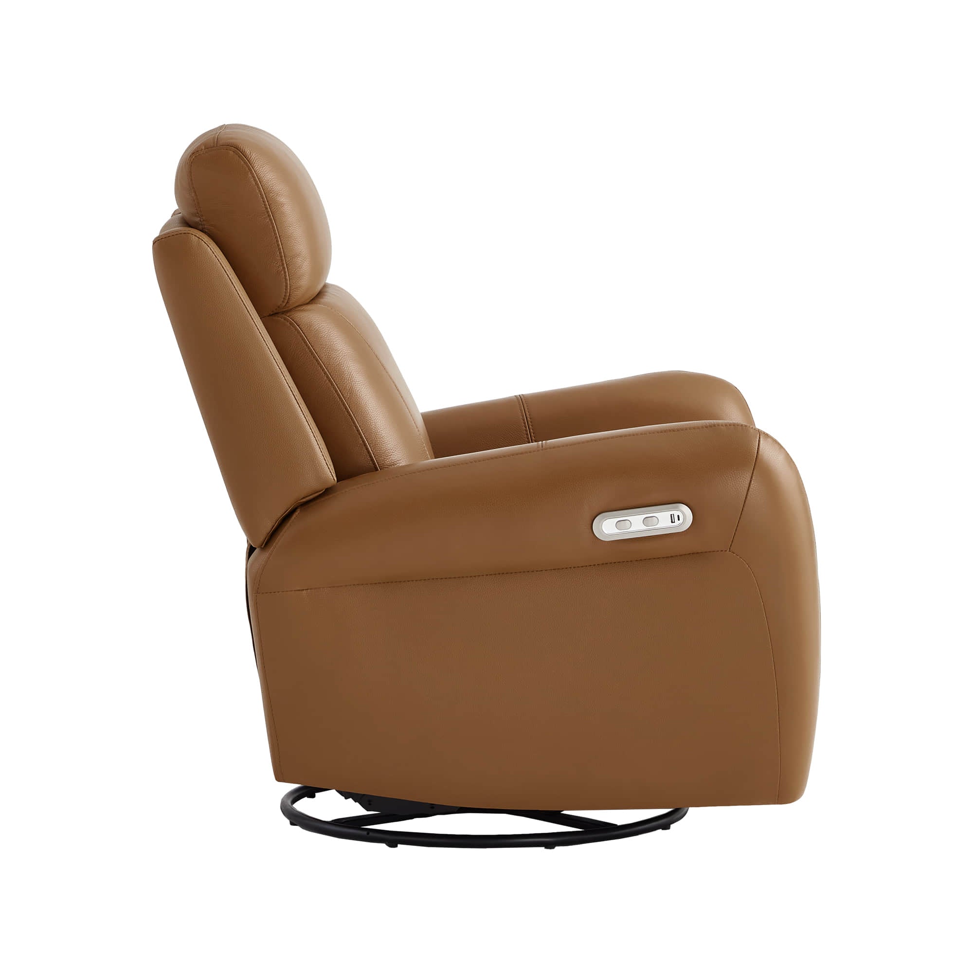 Myles Genuine Leather Swivel Glider Power Recliner