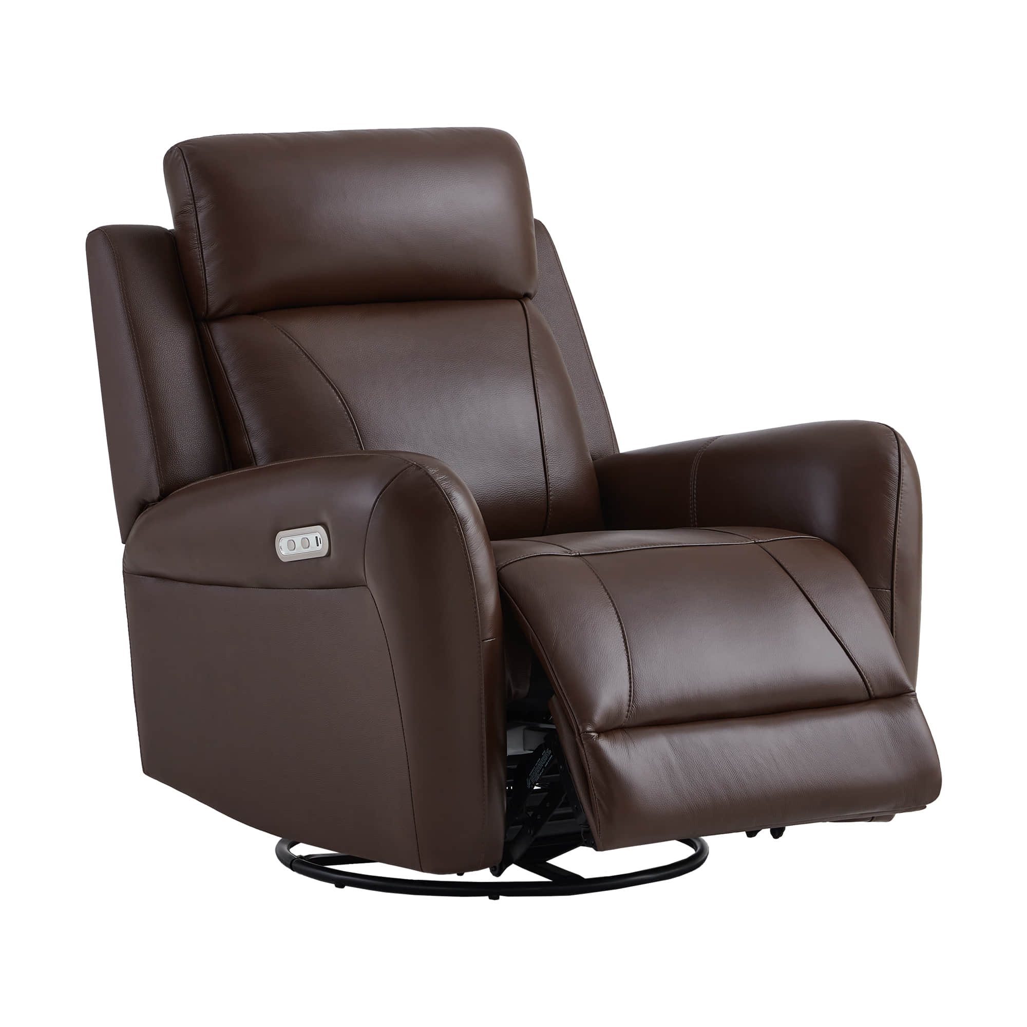 Myles Genuine Leather Swivel Glider Power Recliner
