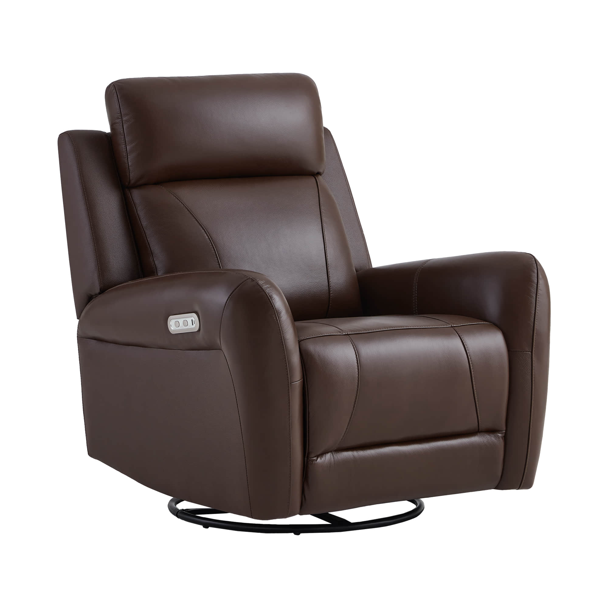 Myles Genuine Leather Swivel Glider Power Recliner