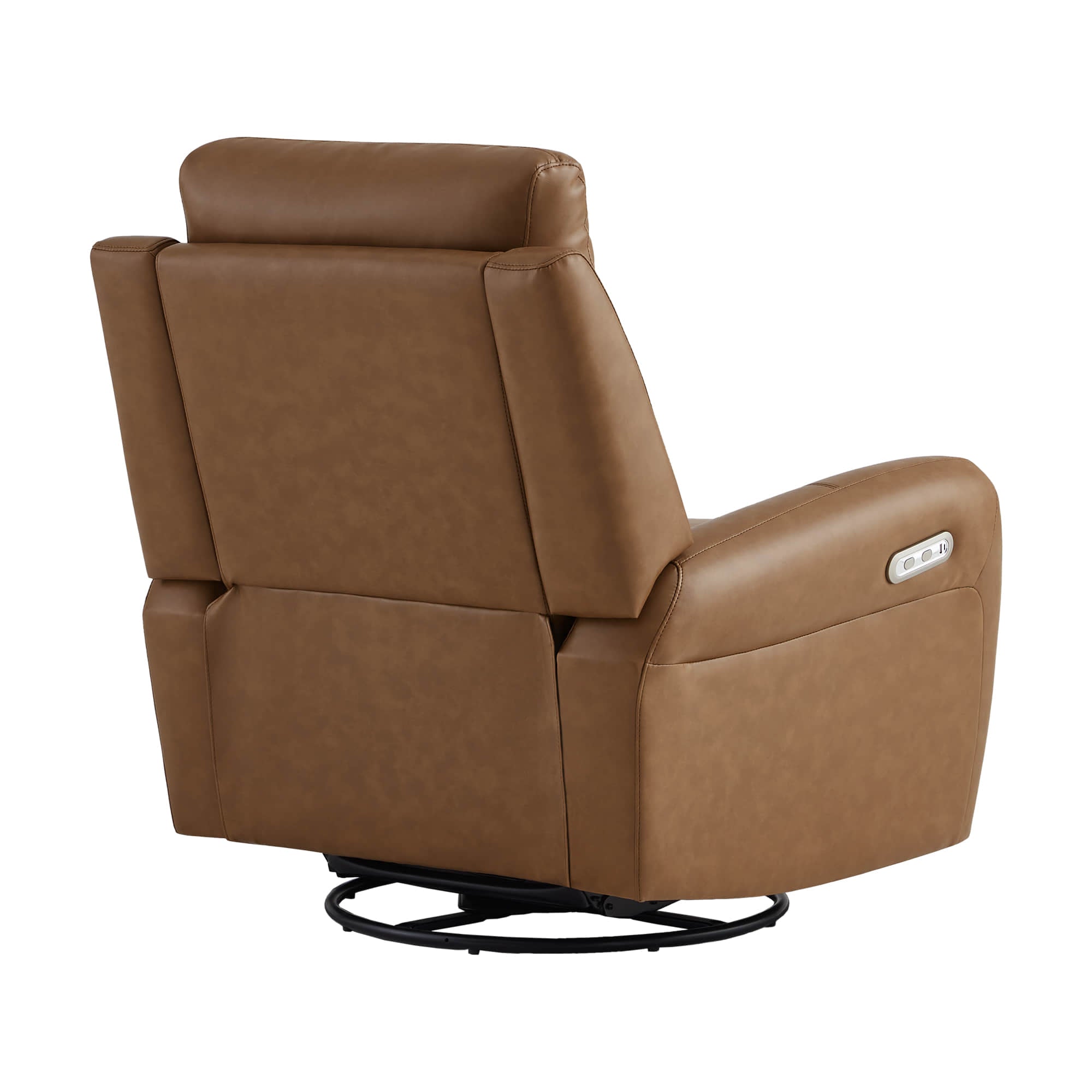Myles Genuine Leather Swivel Glider Power Recliner