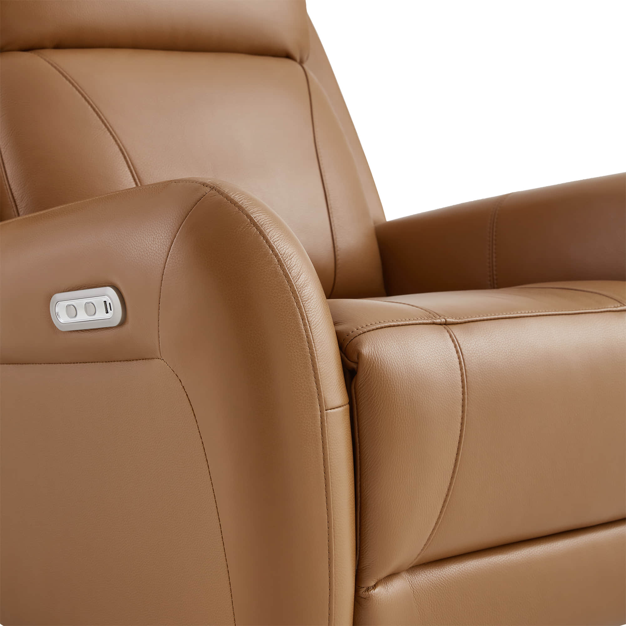 Myles Genuine Leather Swivel Glider Power Recliner