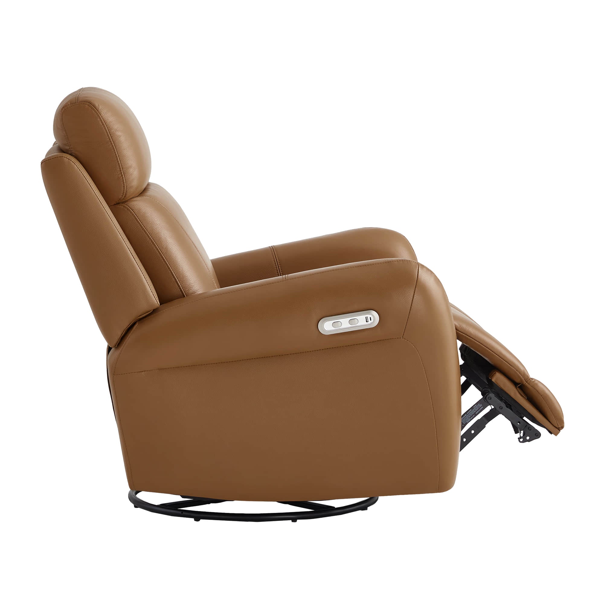 Myles Genuine Leather Swivel Glider Power Recliner