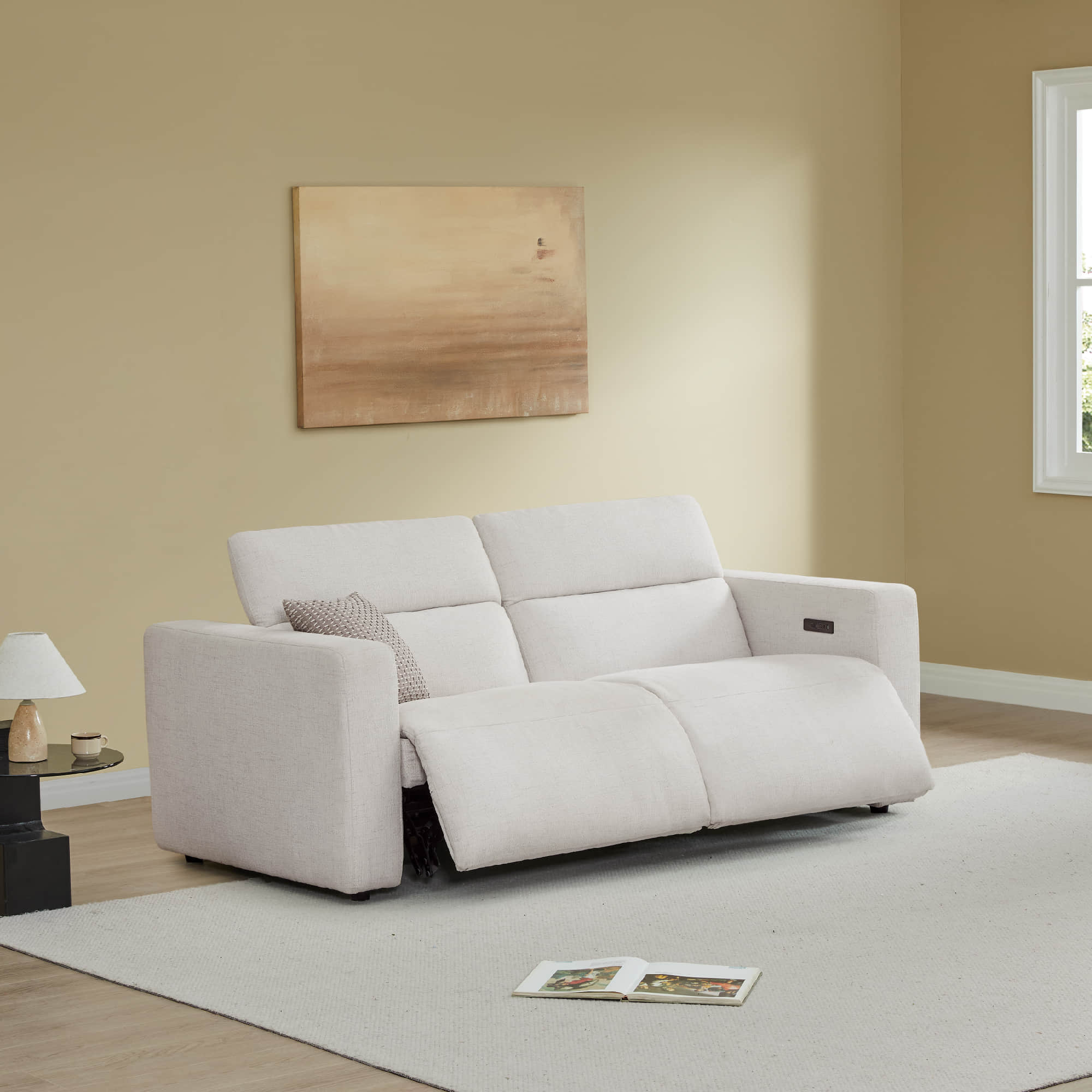 Oliver 2-Seat Wall-hugger Reclining Sectional Sofa with Power Headrest