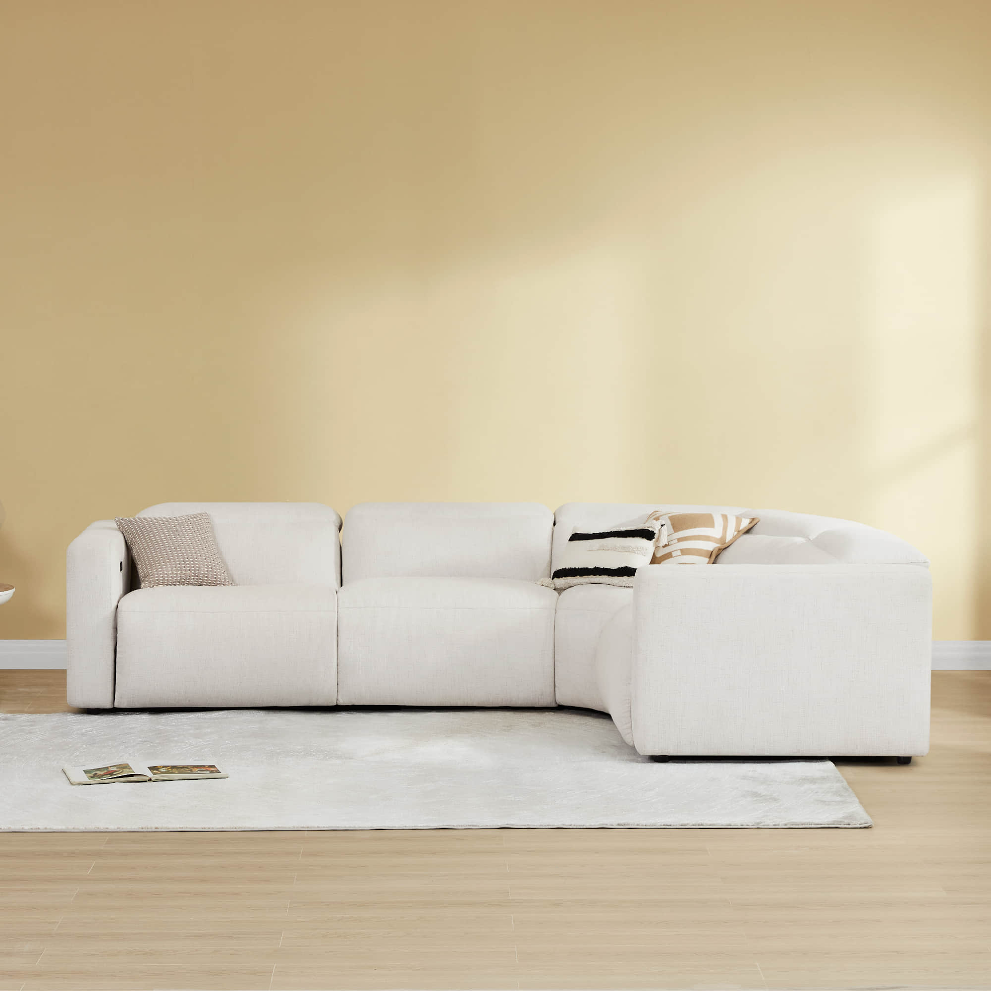 Oliver 4-Seat Wall-hugger Reclining Sectional Sofa with Power Headrest