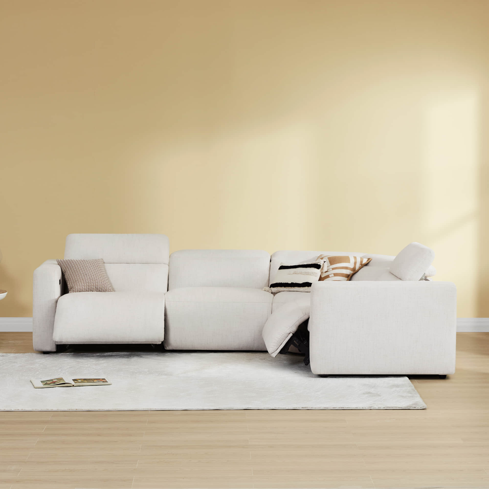 Oliver 4-Seat Wall-hugger Reclining Sectional Sofa with Power Headrest