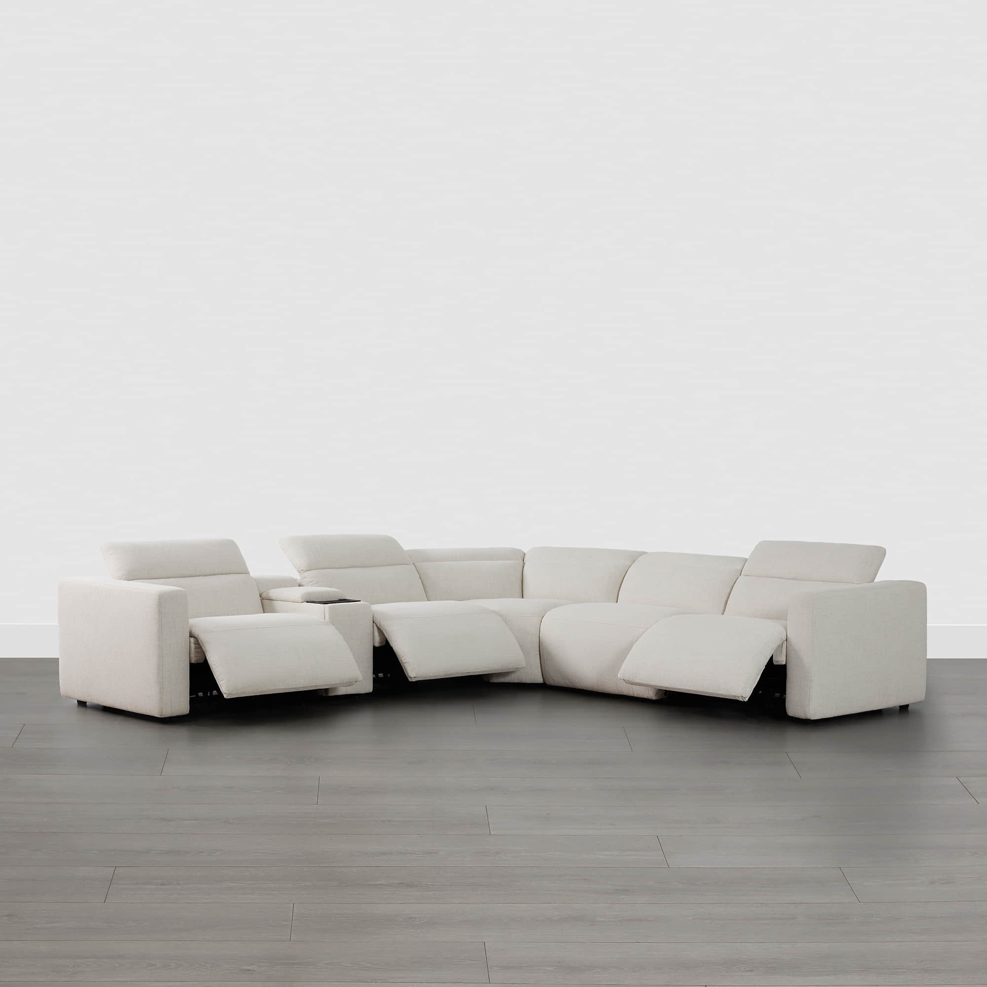 Oliver 5-Seat Wall-hugger Reclining Sectional Sofa with Power Headrest