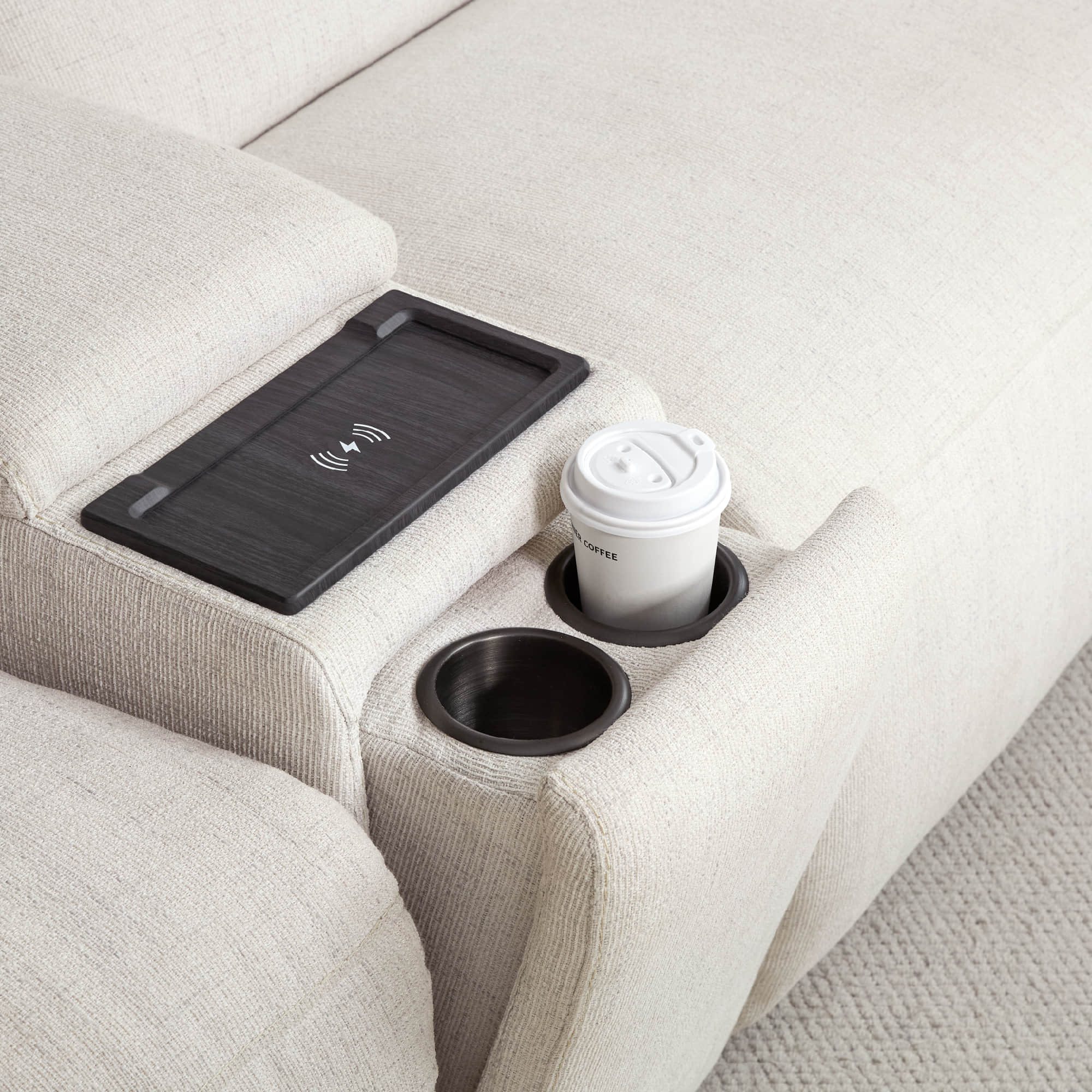 Oliver 4-Seat Wall-hugger Reclining Sectional Sofa with Power Headrest