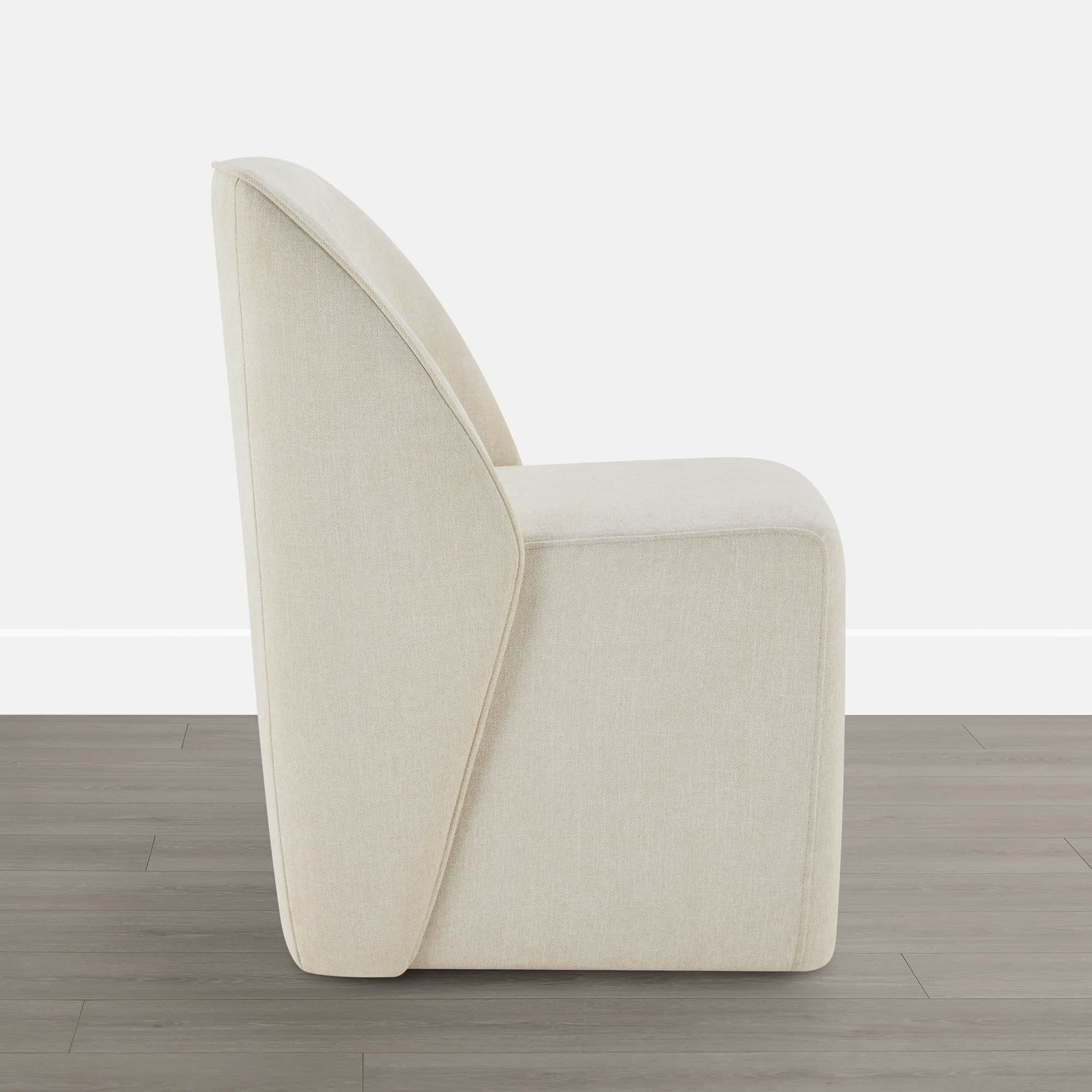 Soren Leather Rolling Dining Chair with Casters Base