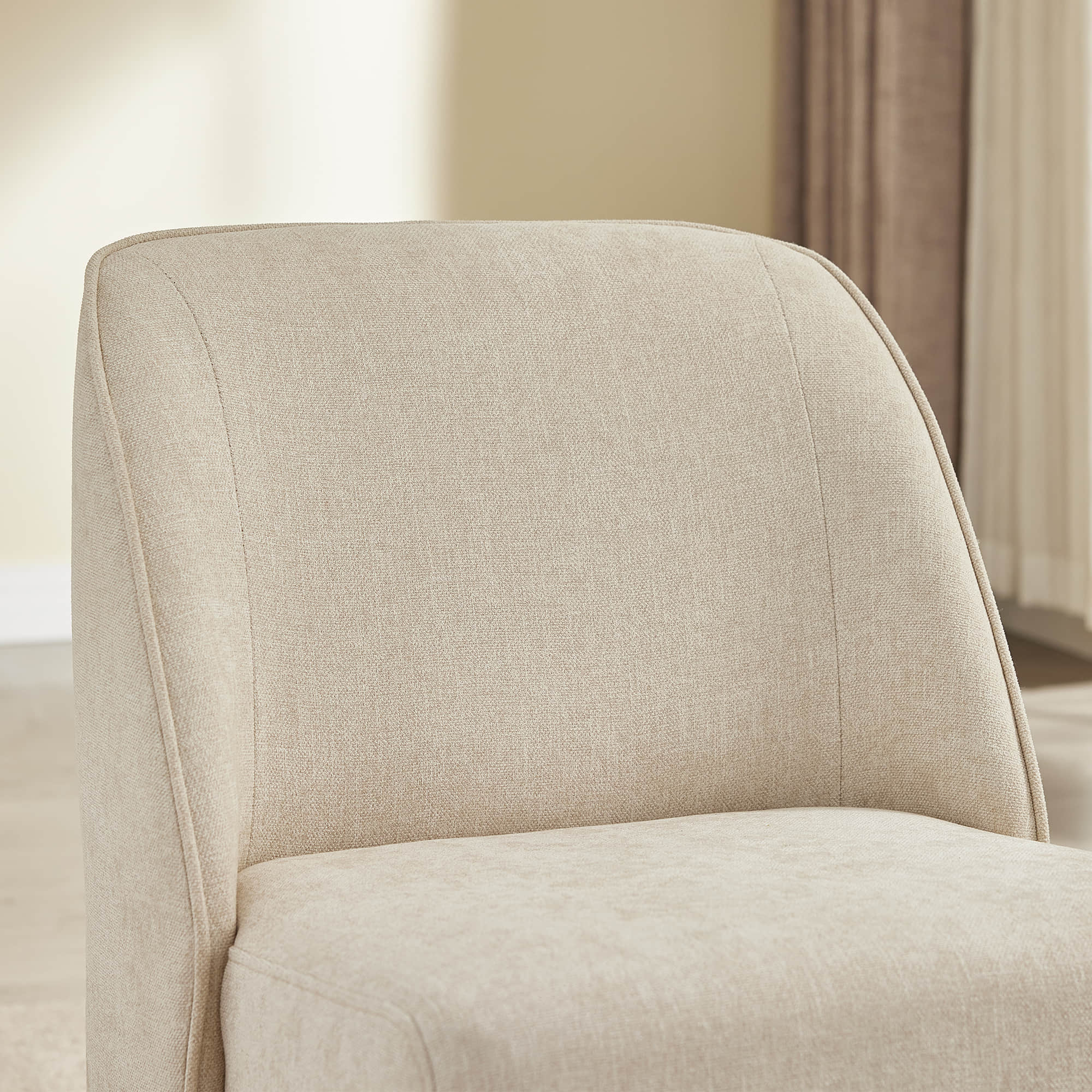 Soren Leather Rolling Dining Chair with Casters Base