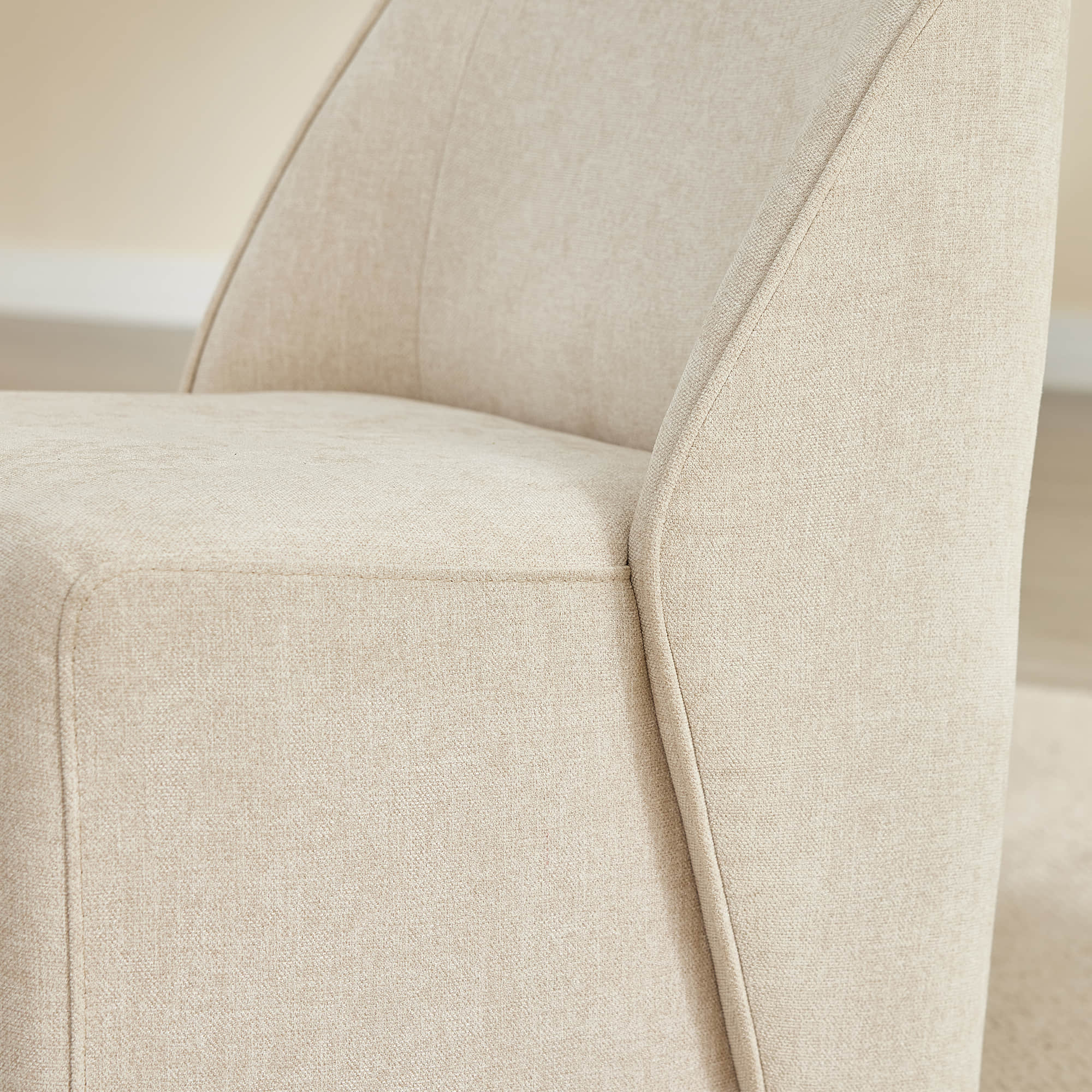 Soren Leather Rolling Dining Chair with Casters Base