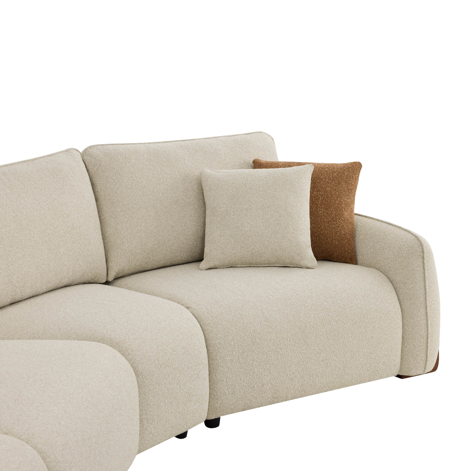 Teleri 5-seat Modular Curved Sofa with Wood Leg