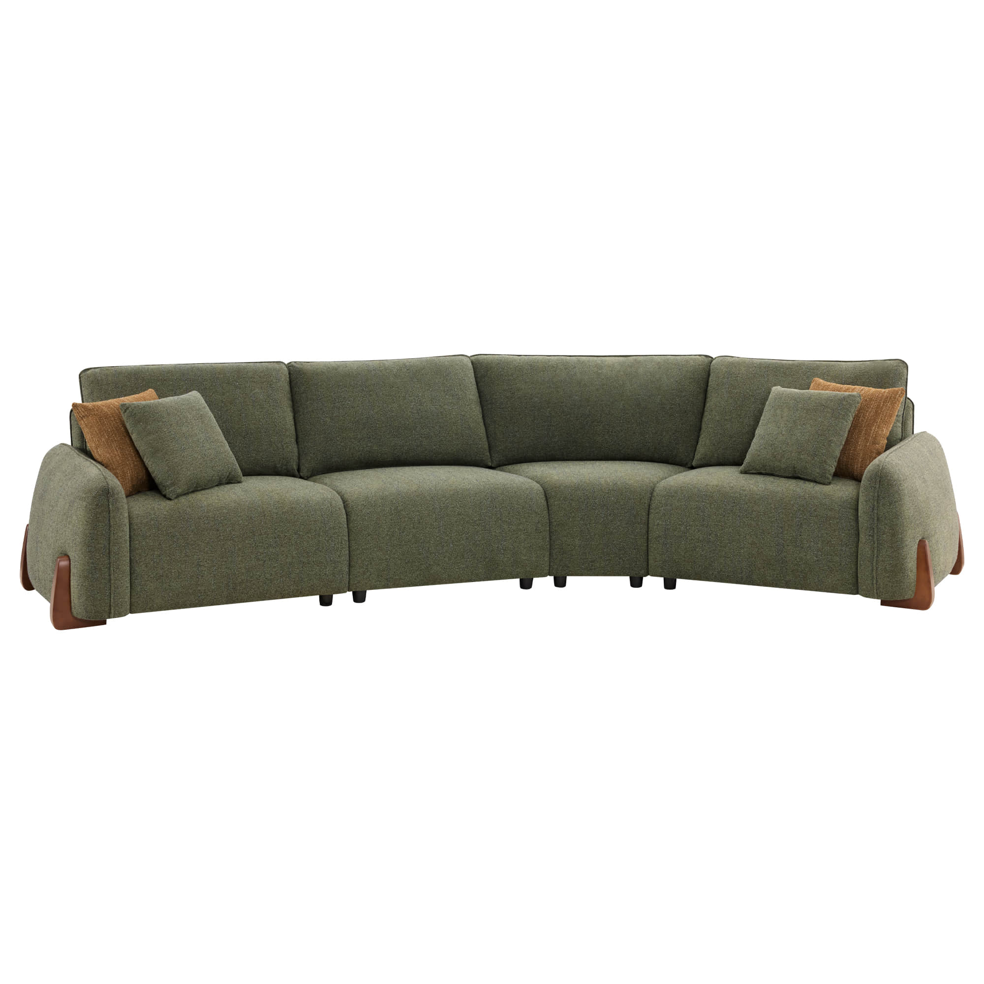 Teleri 5-seat Modular Curved Sofa with Wood Leg