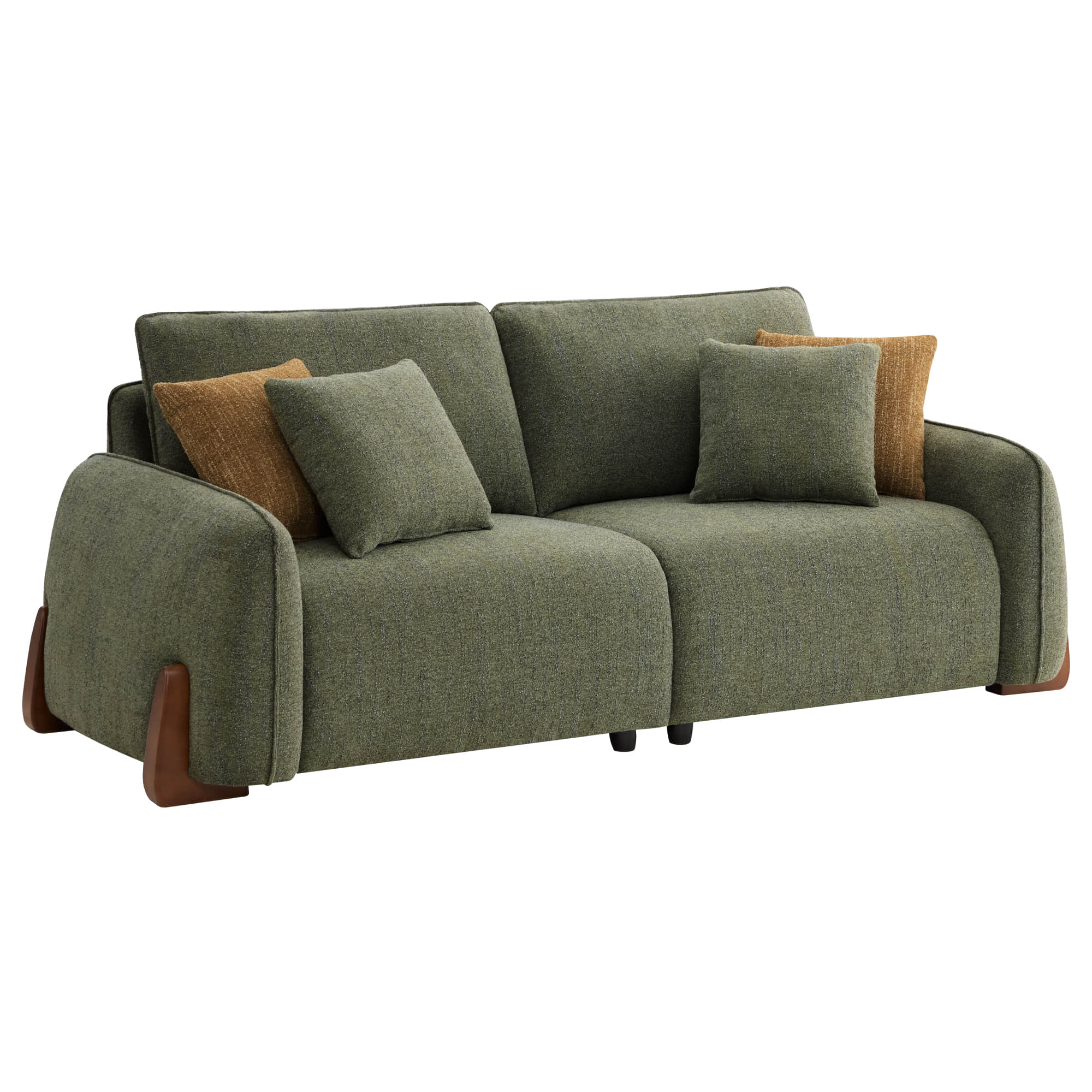 Teleri 3-seat Modular Curved Sofa with Wood Leg