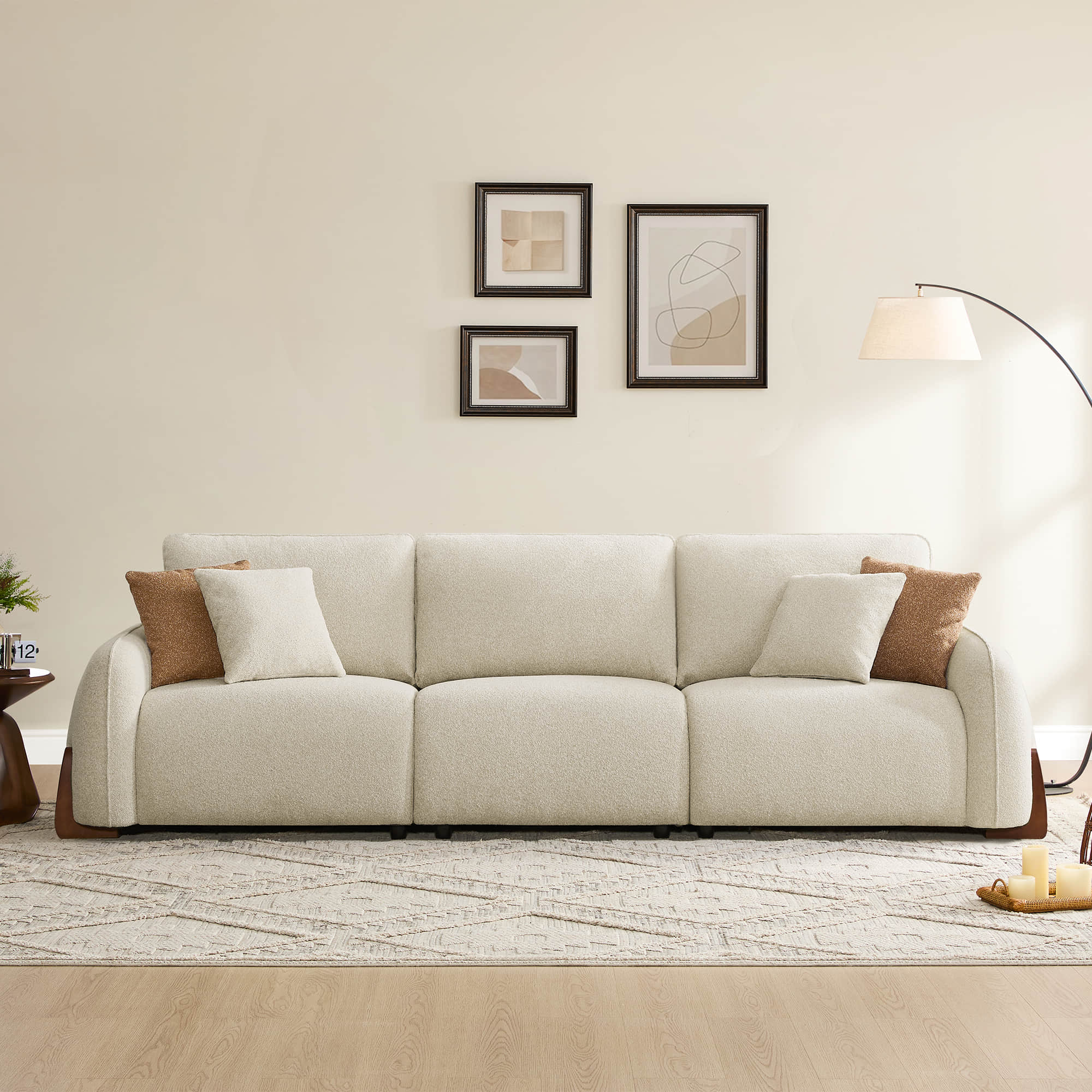 Teleri 5-seat Modular Curved Sofa with Wood Leg