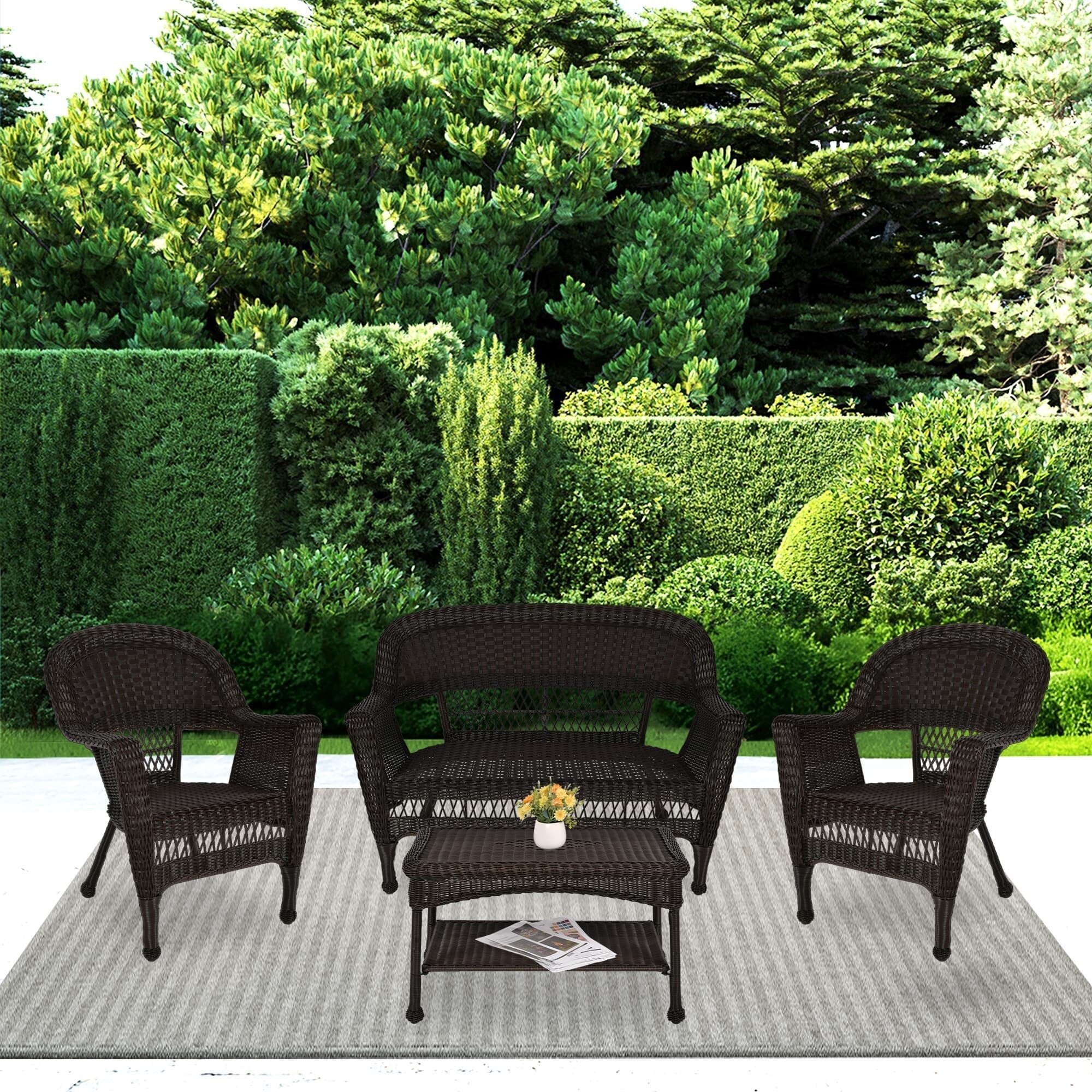 Wicker Patio 4-piece Conversation Set