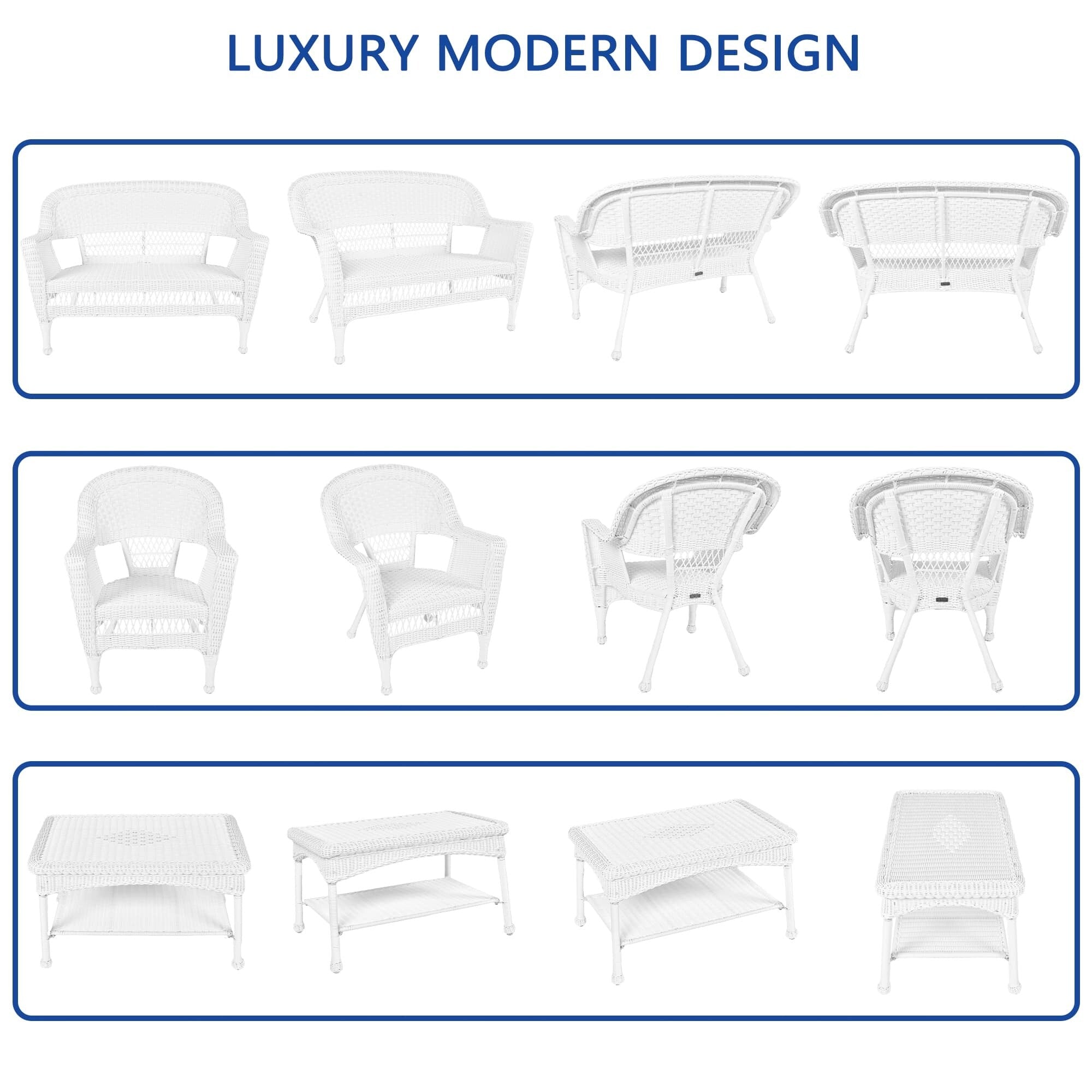 Wicker Patio 4-piece Conversation Set