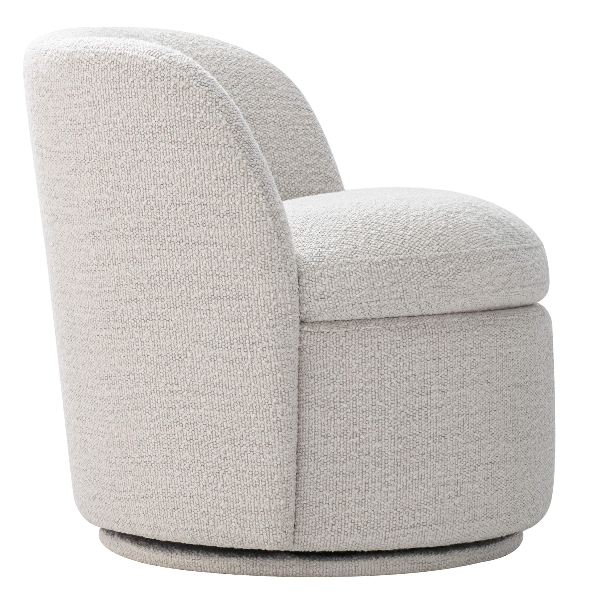 Fauteuil pivotant d'appoint Jolie en bouclé haute performance