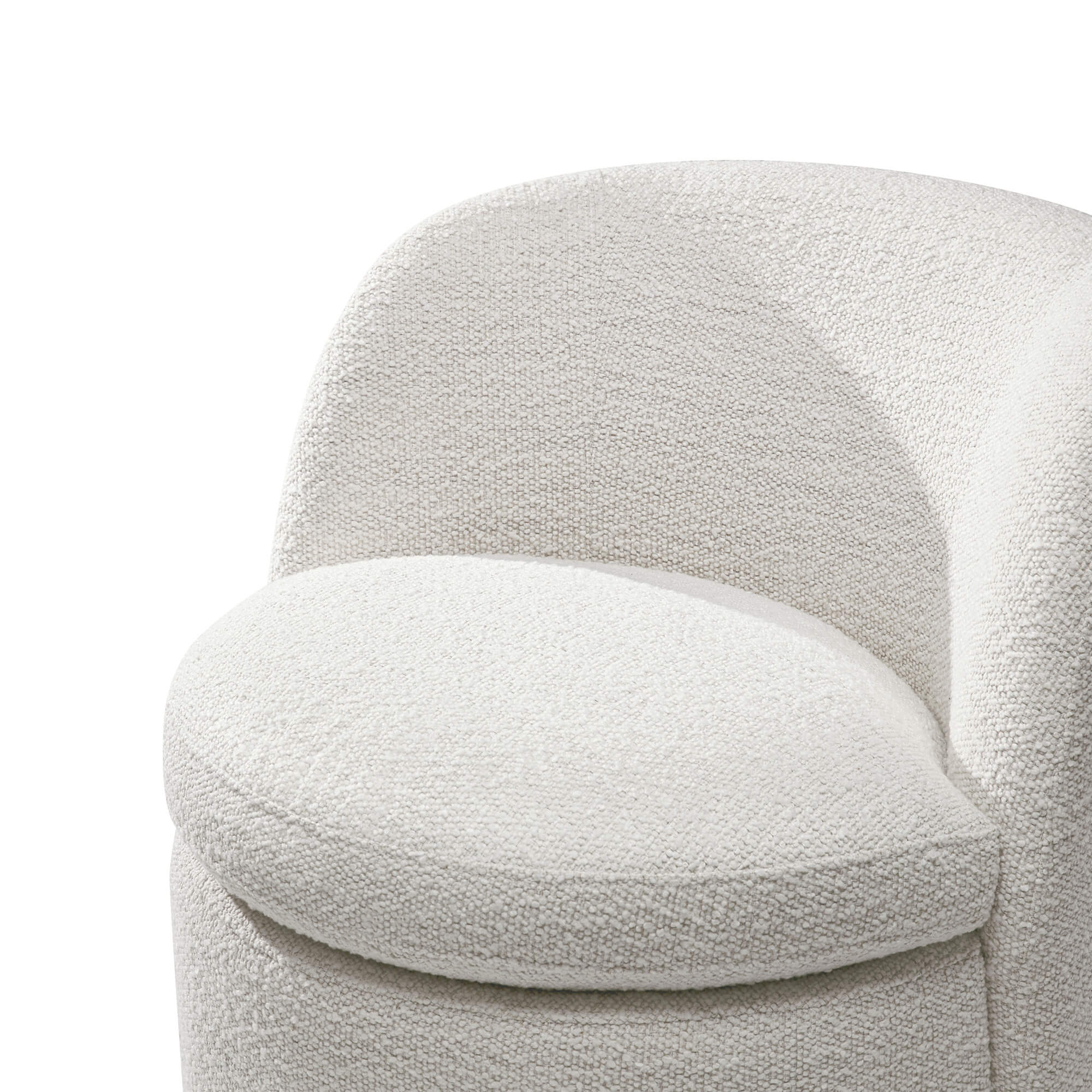 Fauteuil pivotant d'appoint Jolie en bouclé haute performance