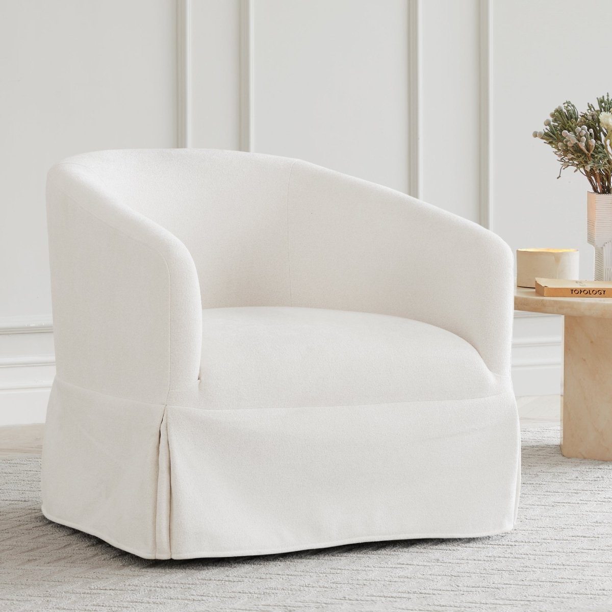 EllaGrace Slipcovered Swivel Armchair