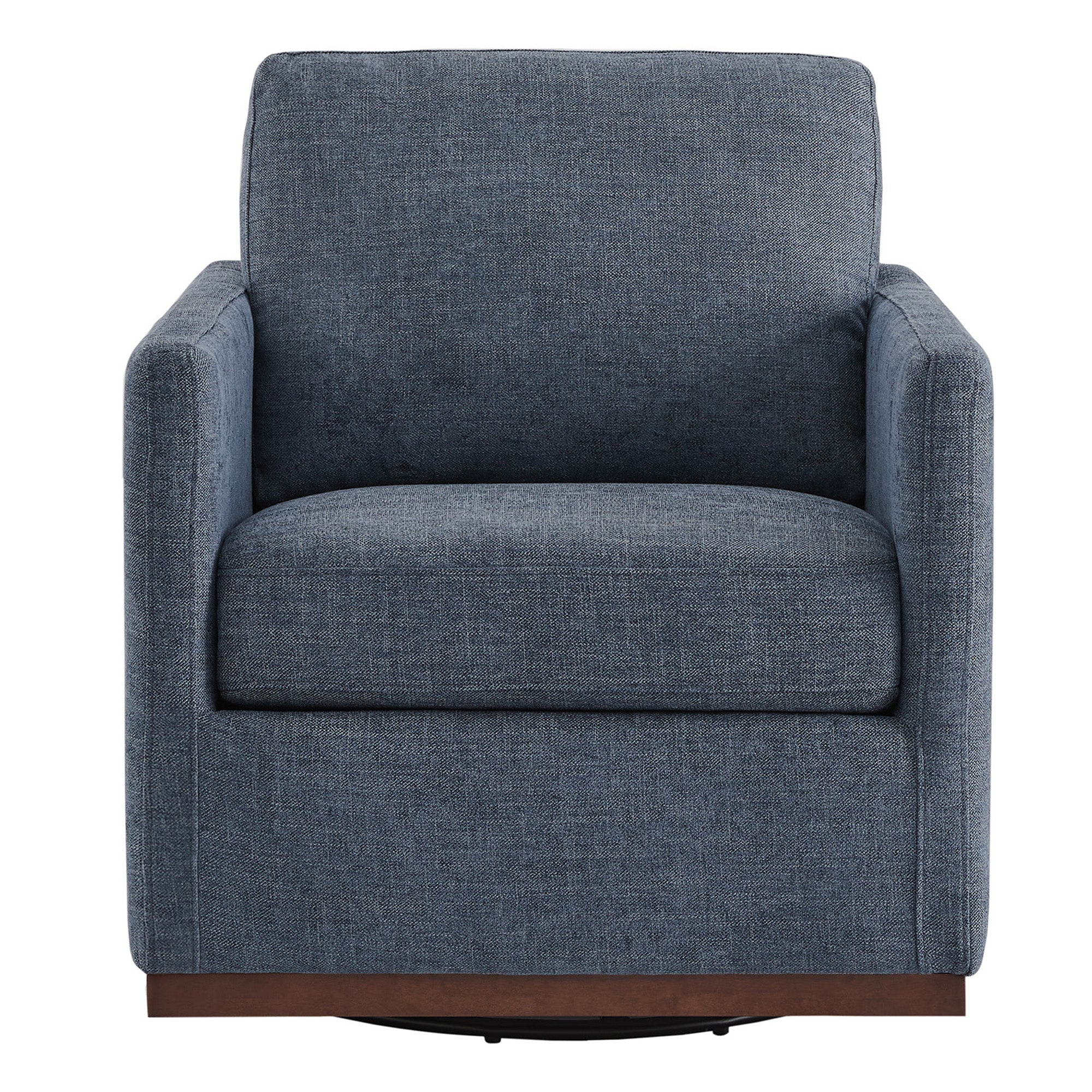 Henry Swivel Accent Chair with Wood Base