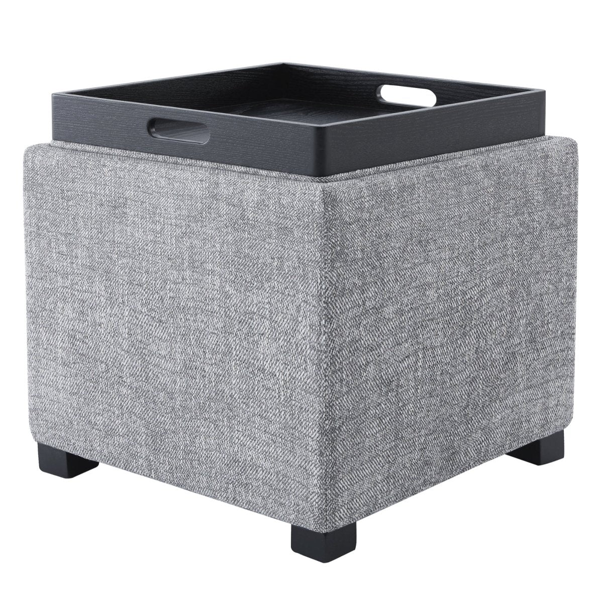 Cube Storage Ottoman - Fabric & Leather