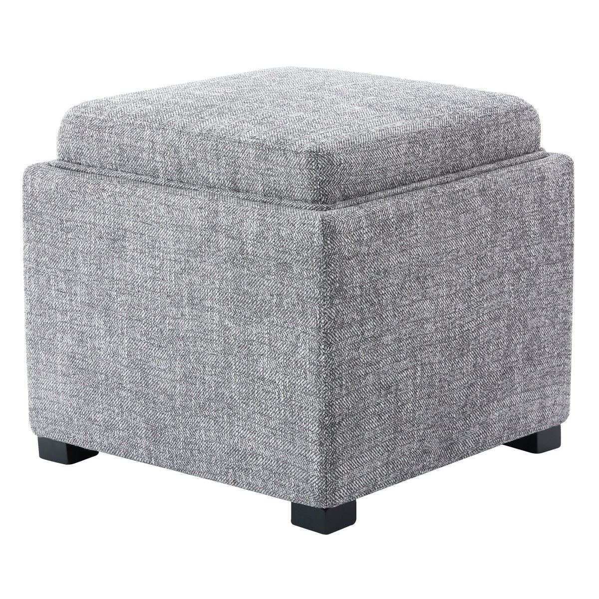 Cube Storage Ottoman - Fabric & Leather