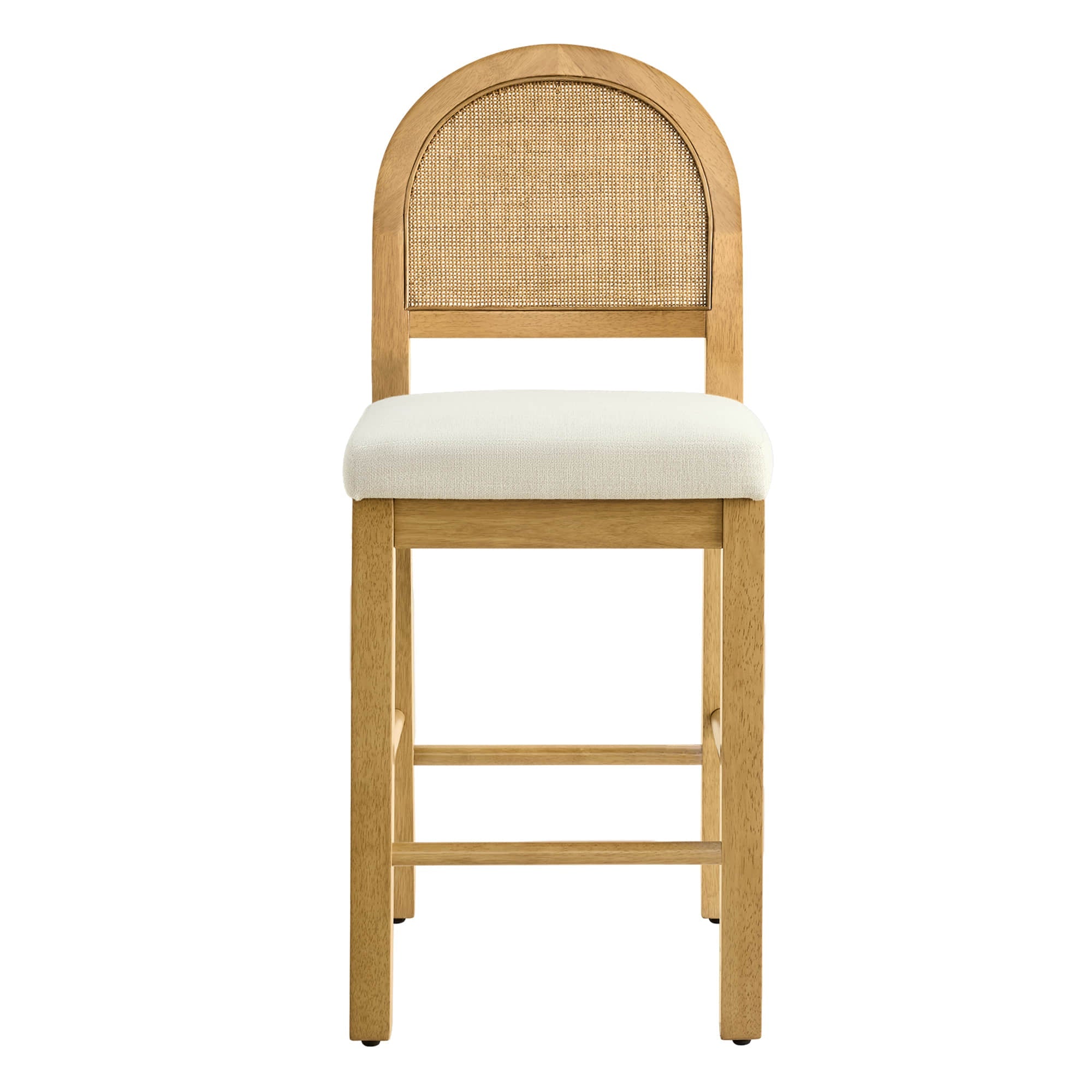 Abigail Rattan Curved Counter Stool with Performance Fabric
