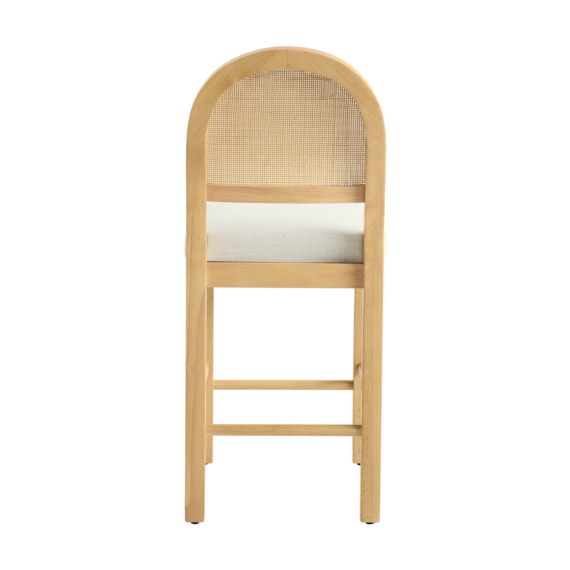 Abigail Rattan Curved Counter Stool with Performance Fabric