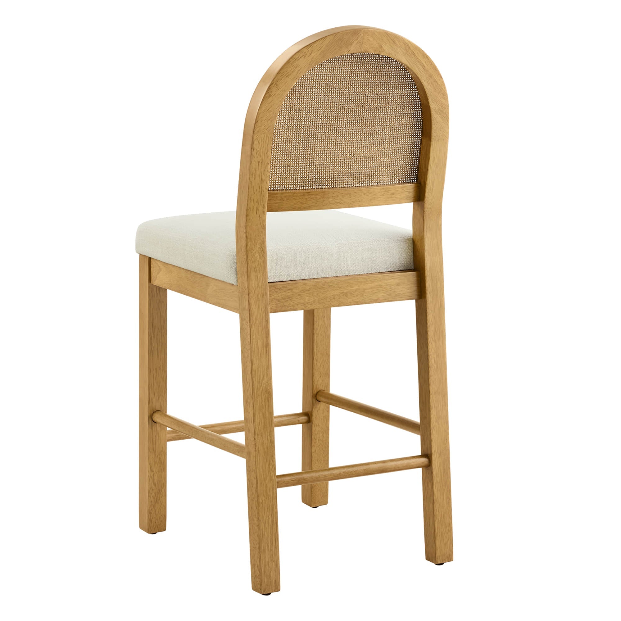 Abigail Rattan Curved Counter Stool with Performance Fabric