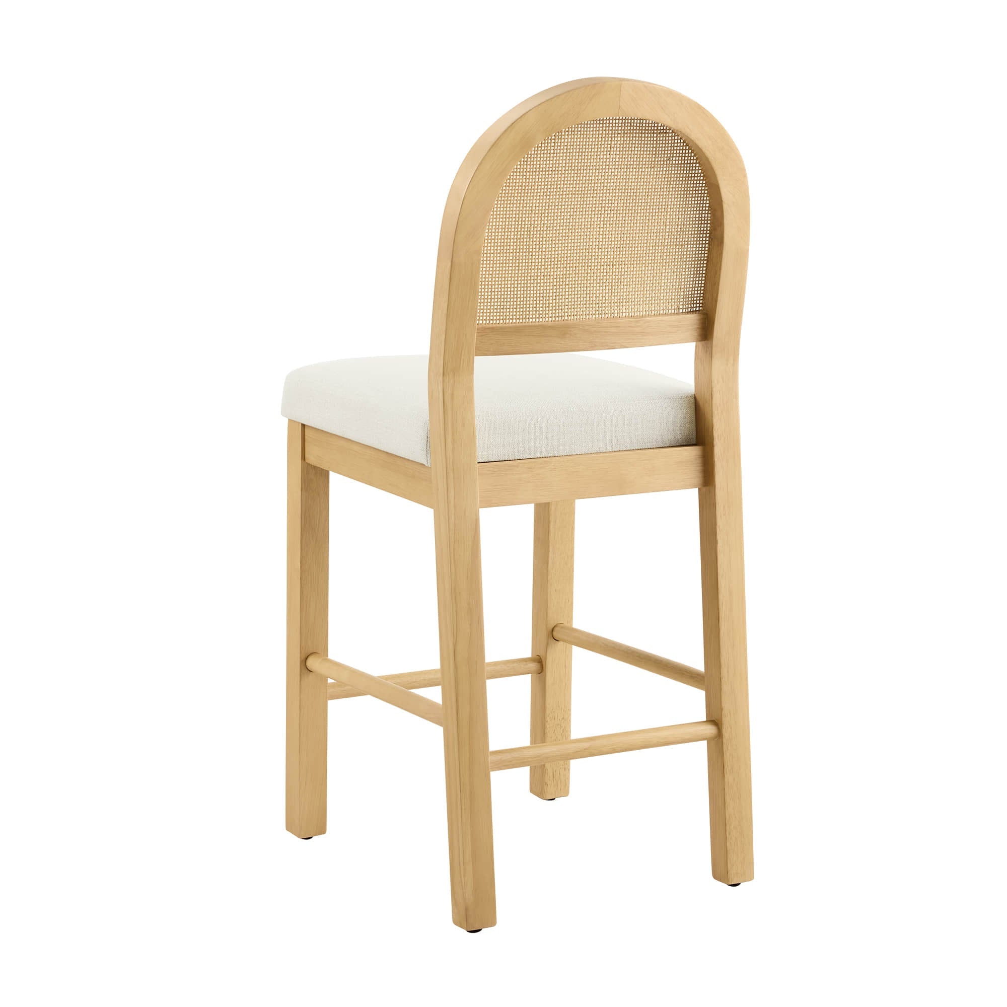 Abigail Rattan Curved Counter Stool with Performance Fabric
