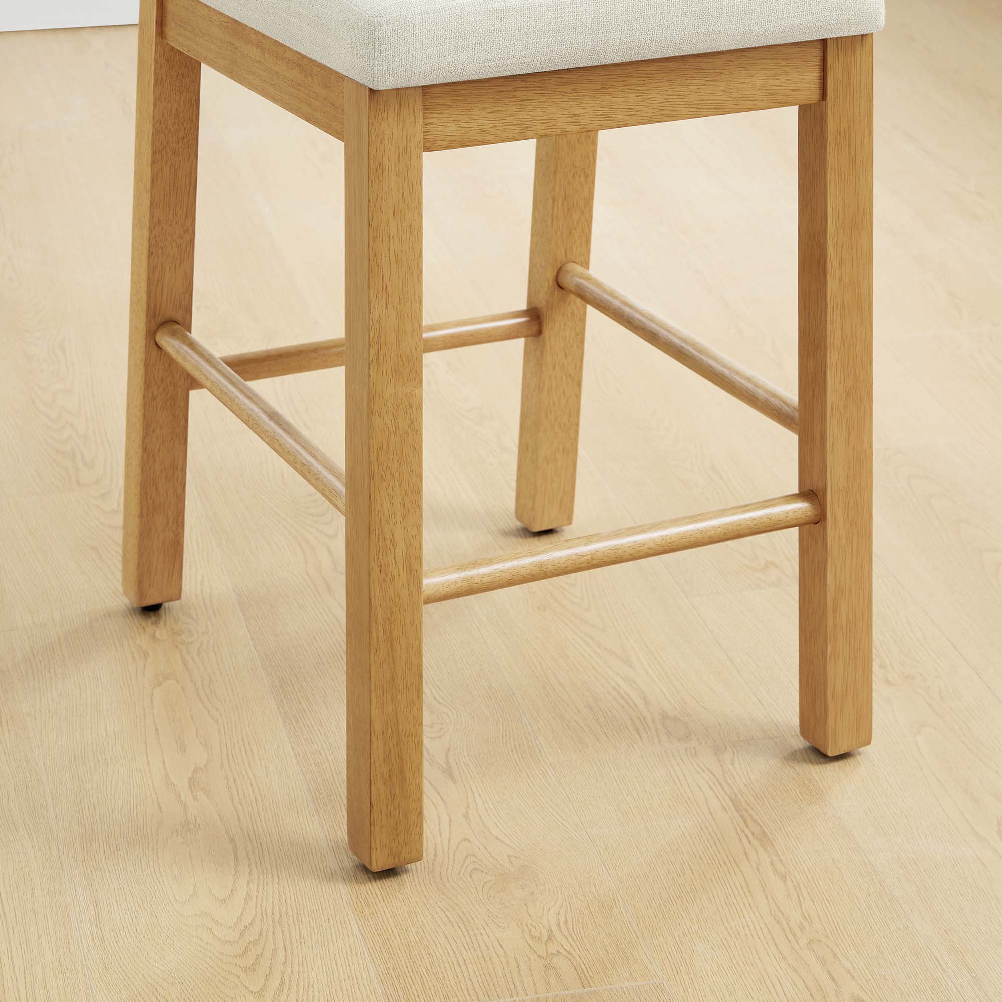 Abigail Rattan Curved Counter Stool with Performance Fabric