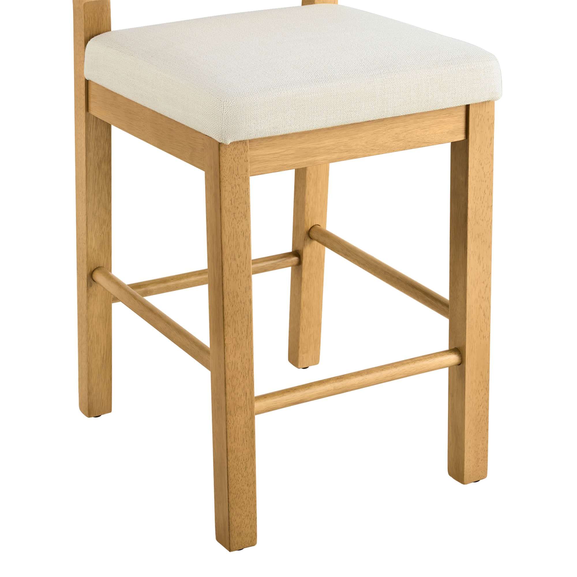 Abigail Rattan Curved Counter Stool with Performance Fabric