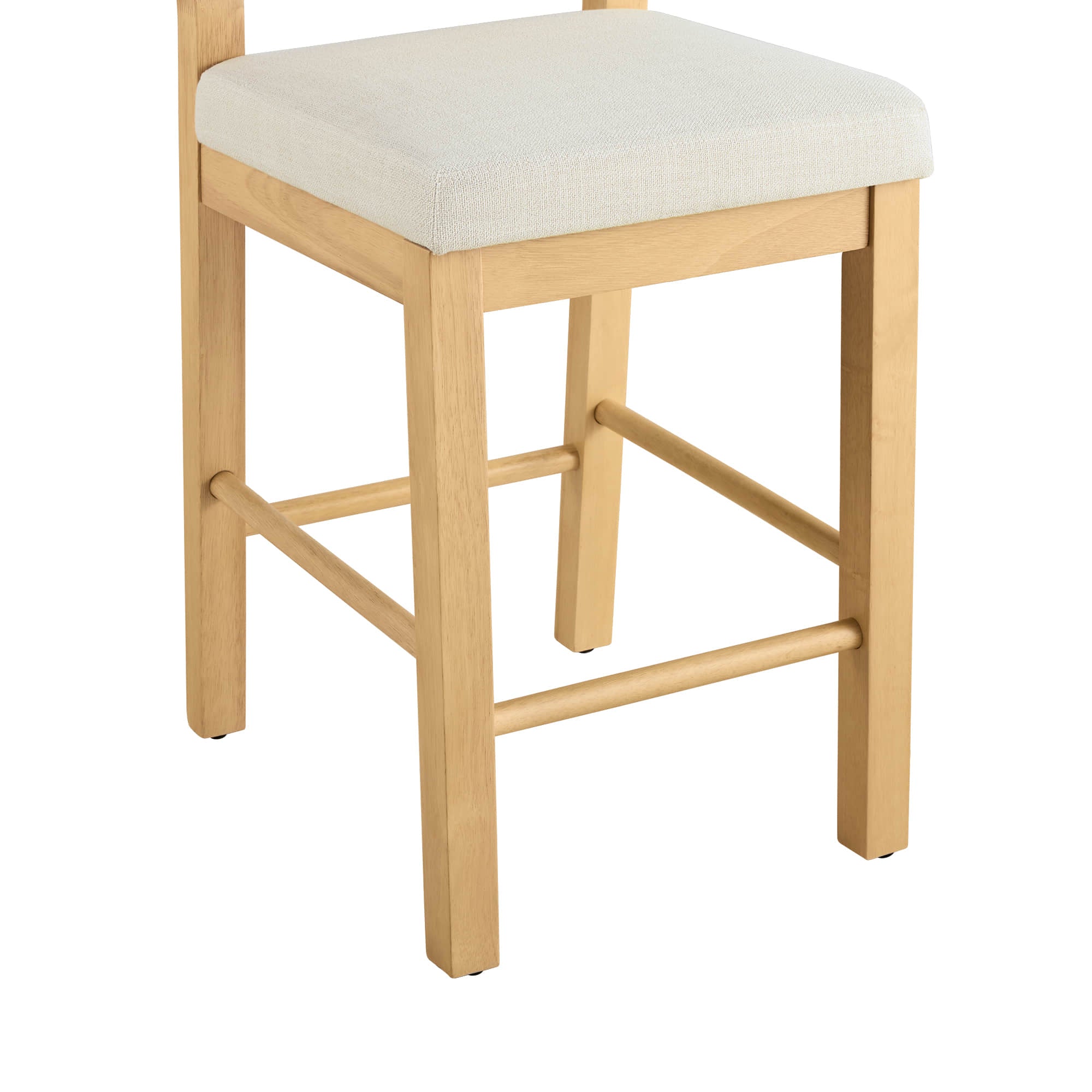 Abigail Rattan Curved Counter Stool with Performance Fabric