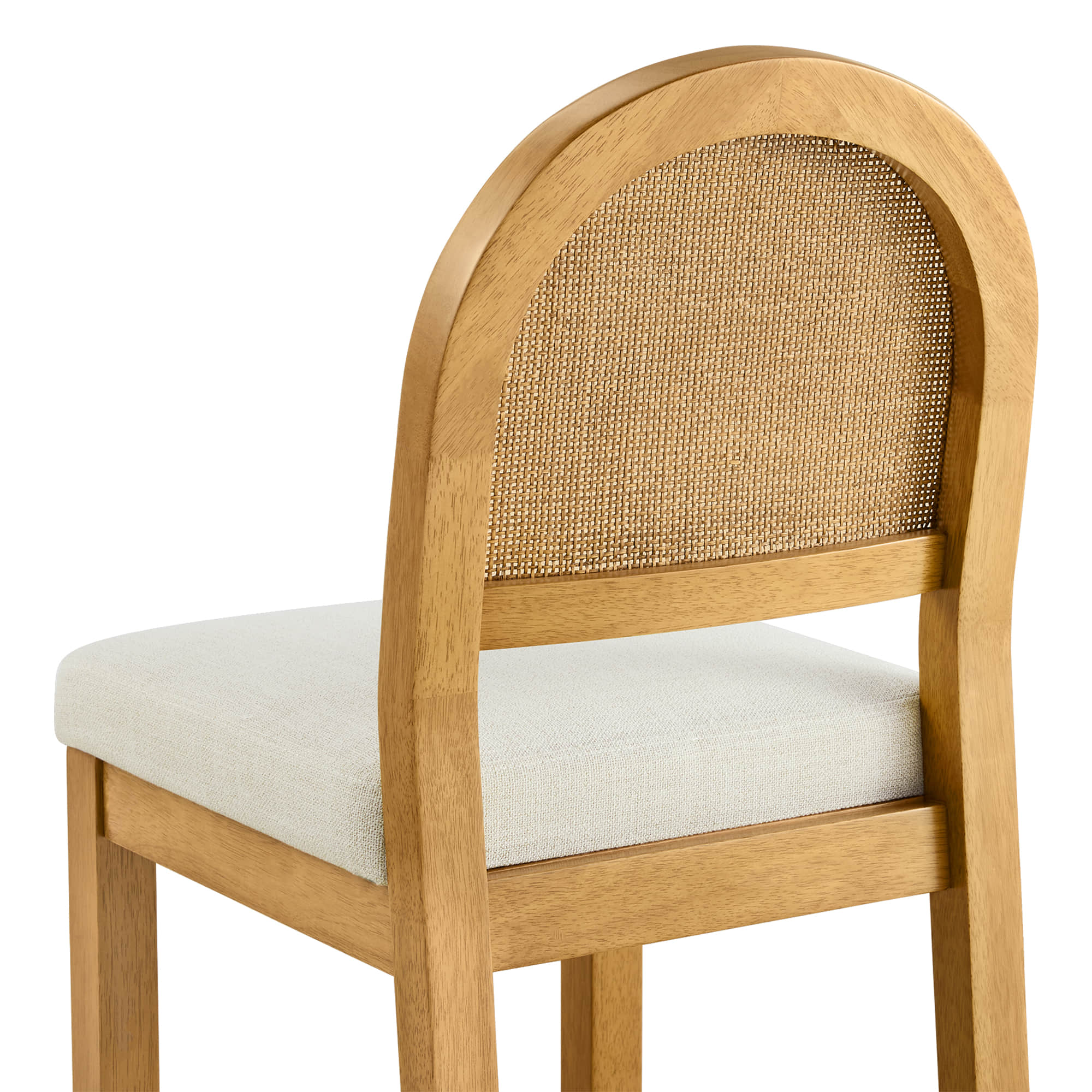 Abigail Rattan Curved Counter Stool with Performance Fabric