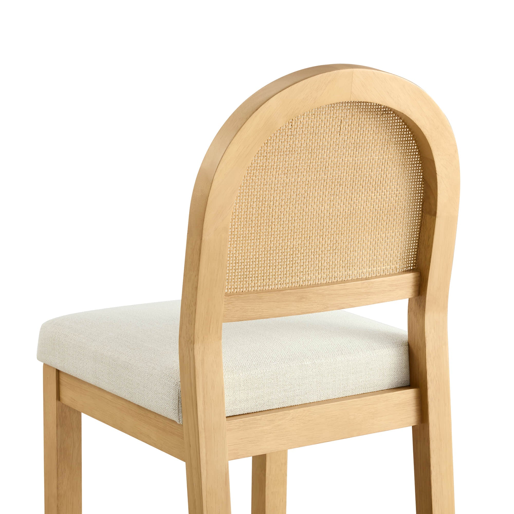 Abigail Rattan Curved Counter Stool with Performance Fabric