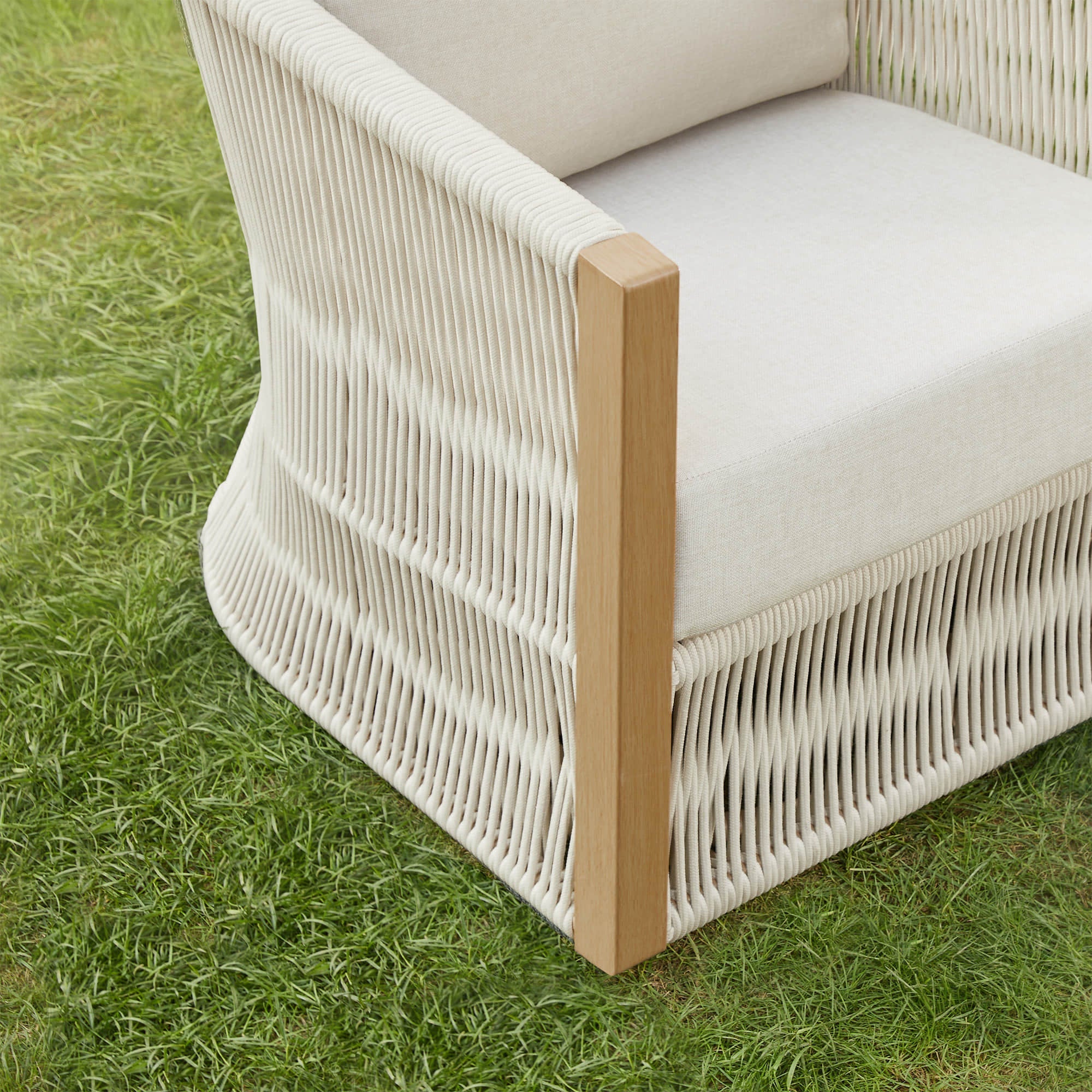 Acker Rope Outdoor Swivel Lounge Chair