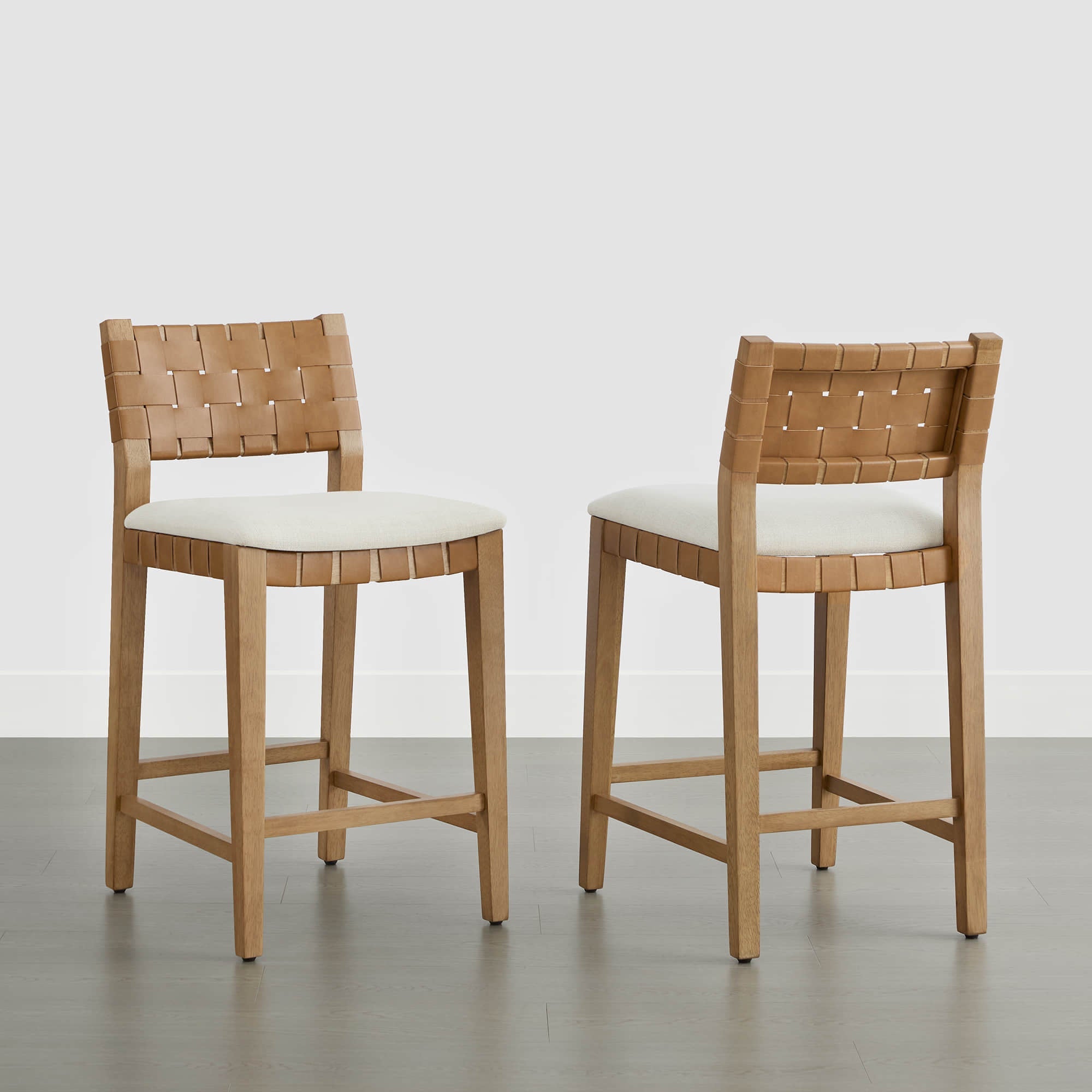 Aries Mid-century Modern Handwoven Counter Stool