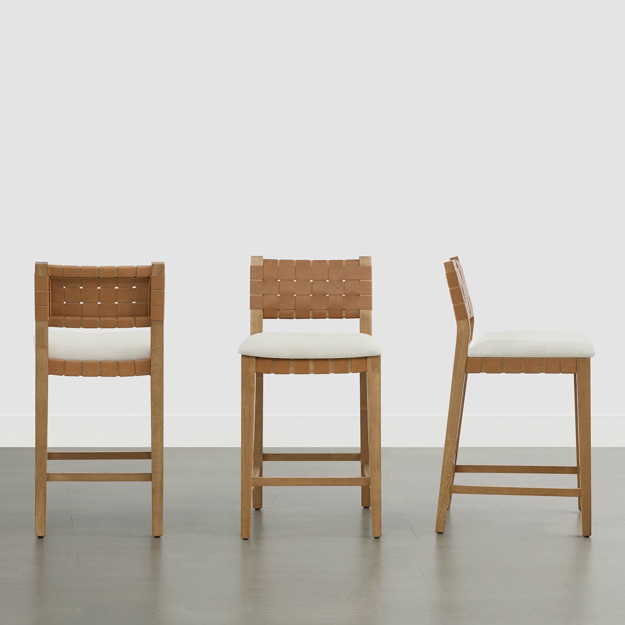 Aries Mid-century Modern Handwoven Counter Stool