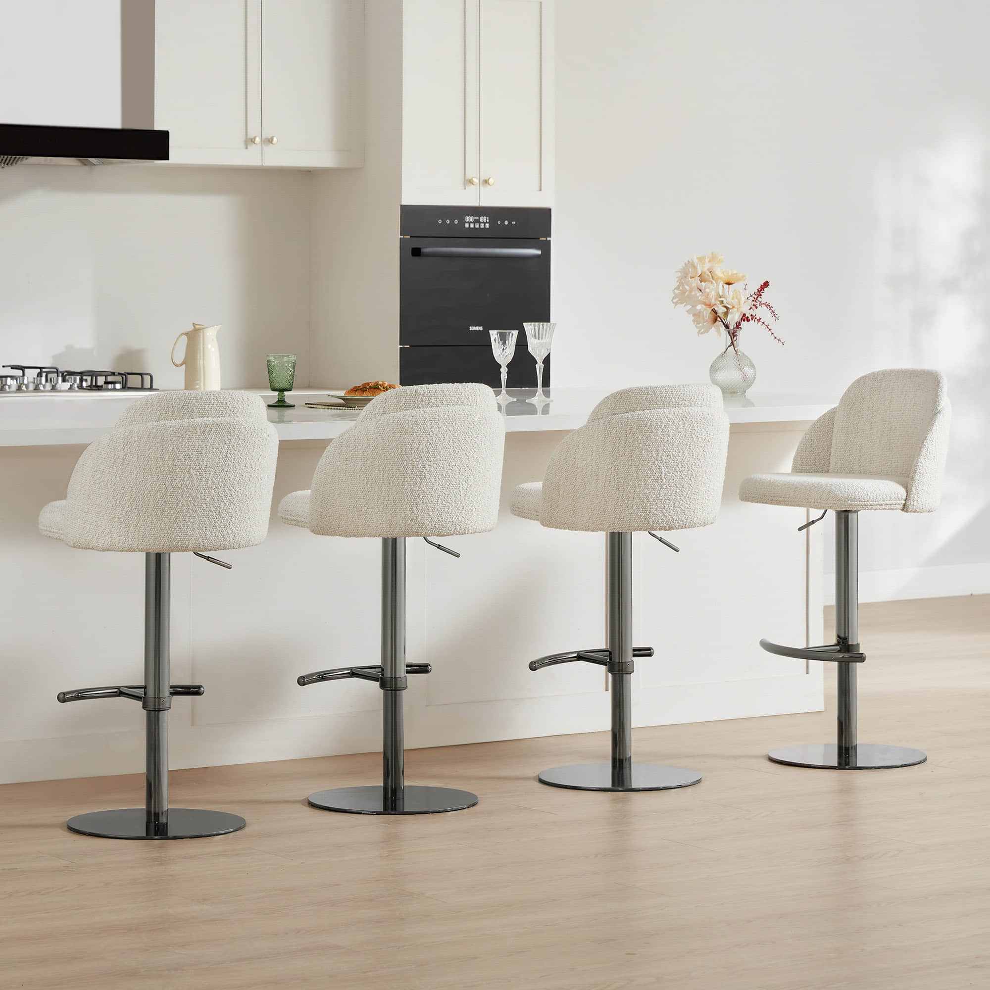 Blythe Upholstered Adjustable Height Swivel Bar & Counter Stools