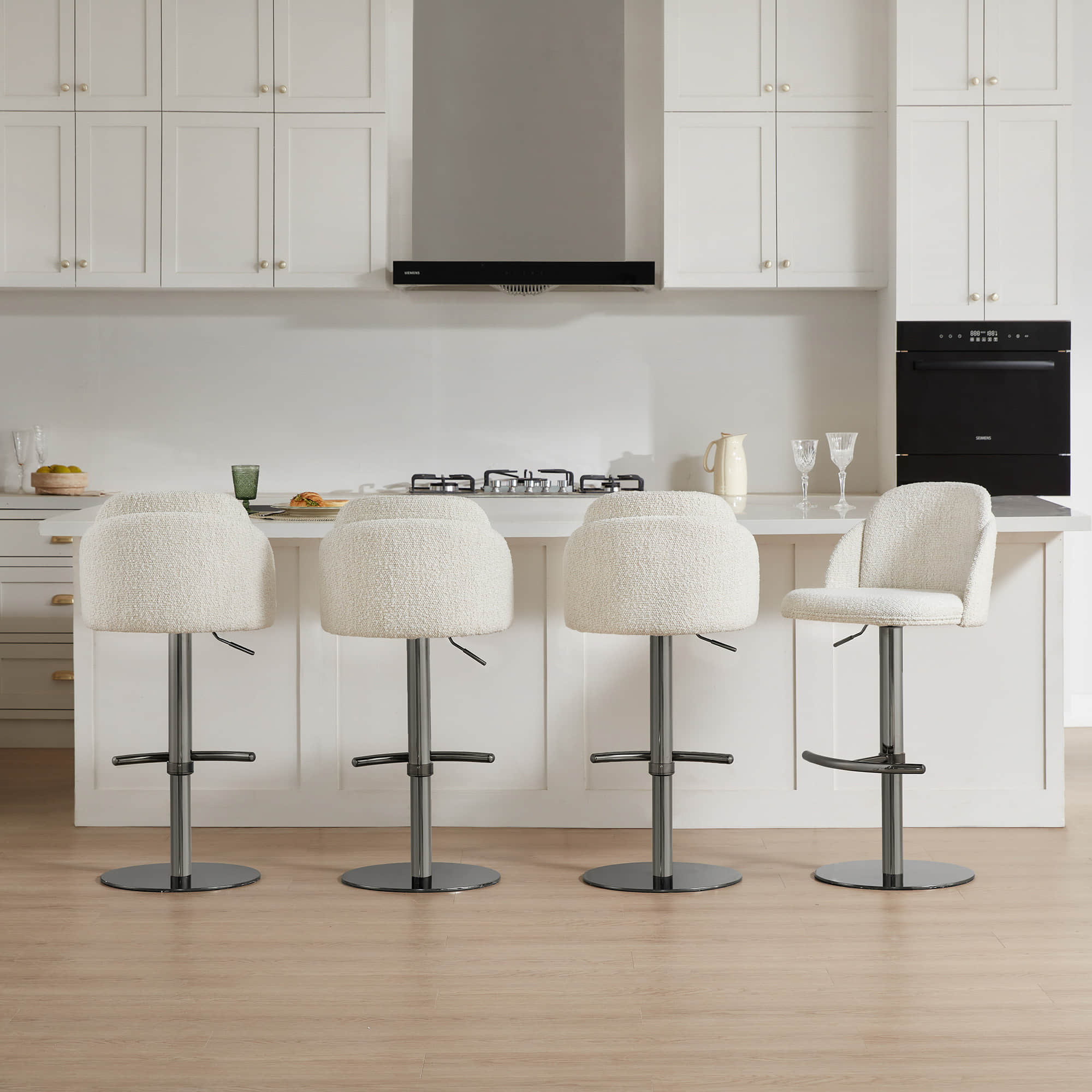 Blythe Upholstered Adjustable Height Swivel Bar & Counter Stools
